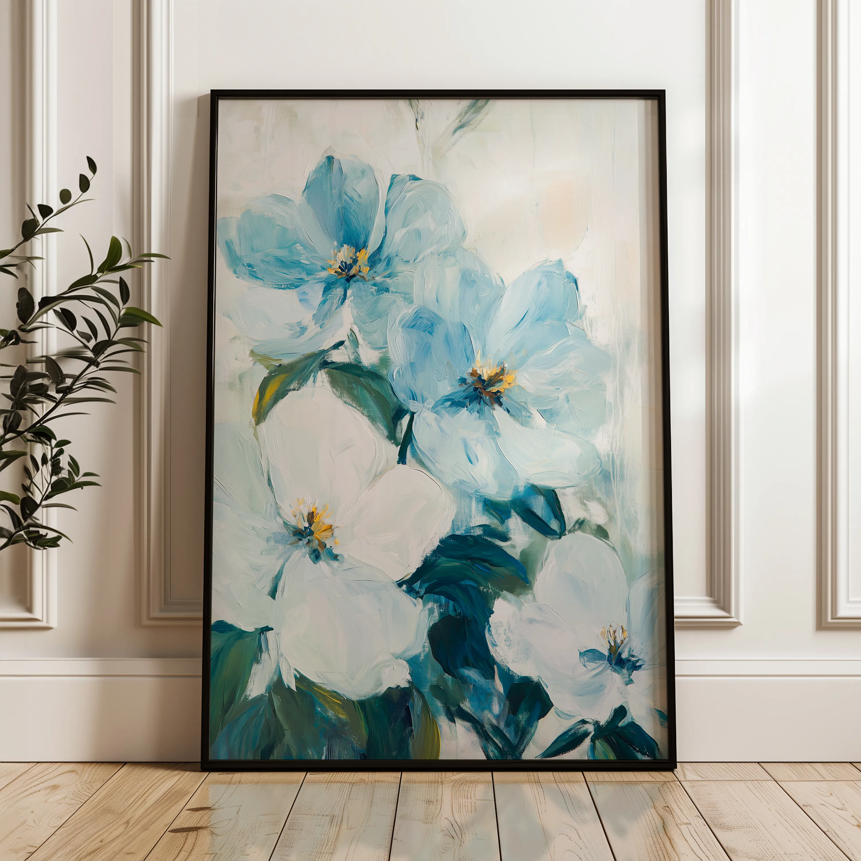 Floral 1462 Canvas Art 60 x 40 cm / Black