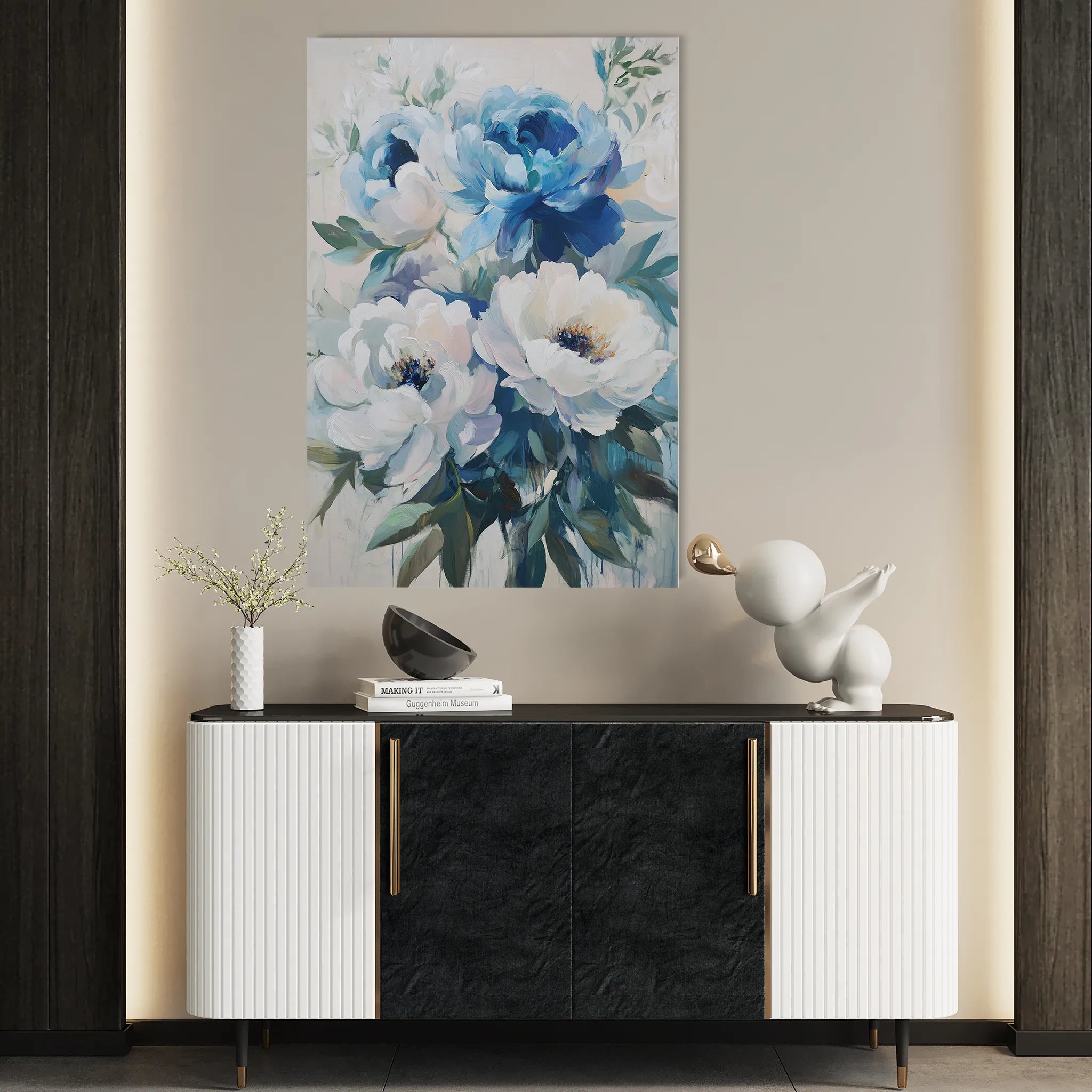 Floral 1463 Canvas Art 60 x 40 cm / Black