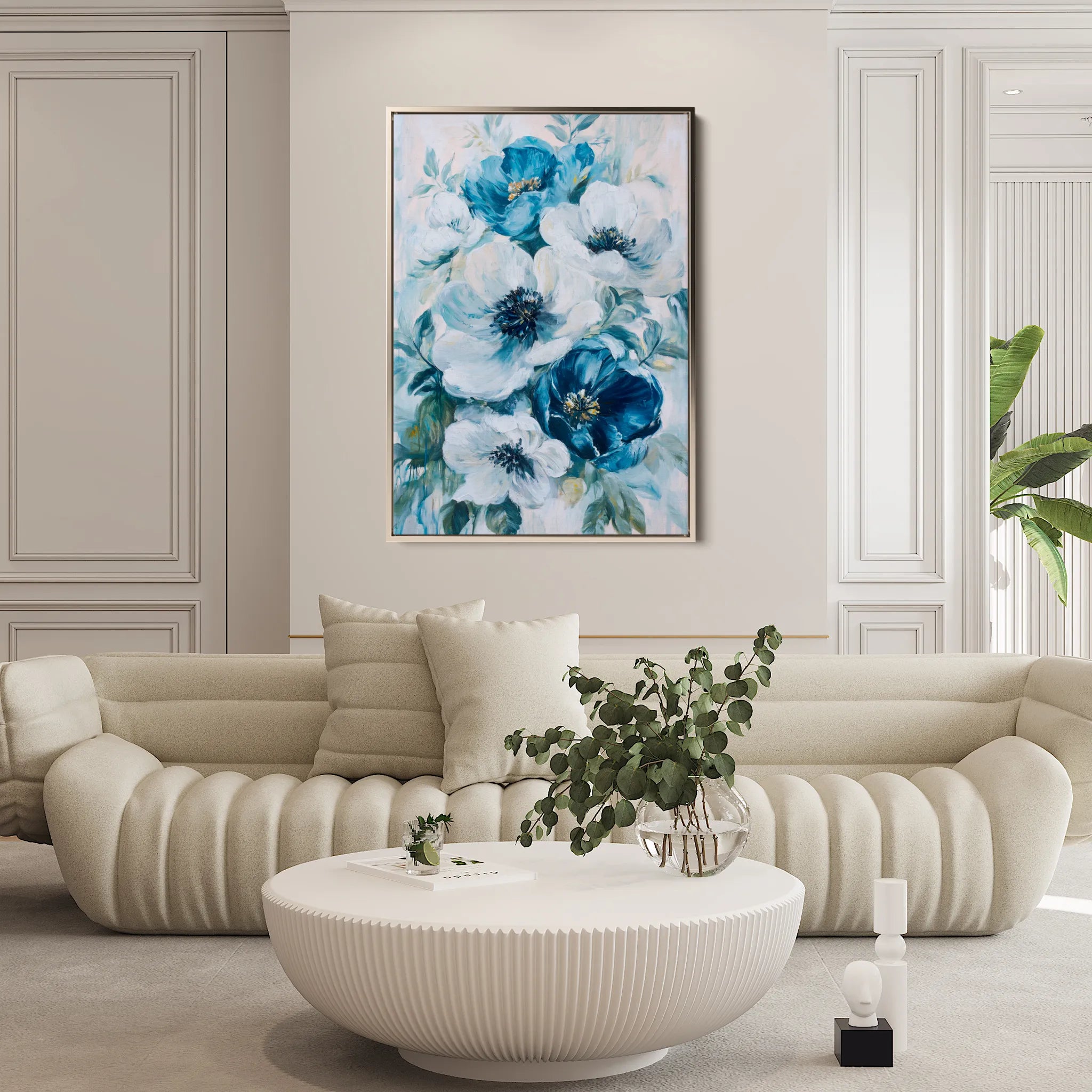 Floral 1464 Canvas Art 60 x 40 cm / Black