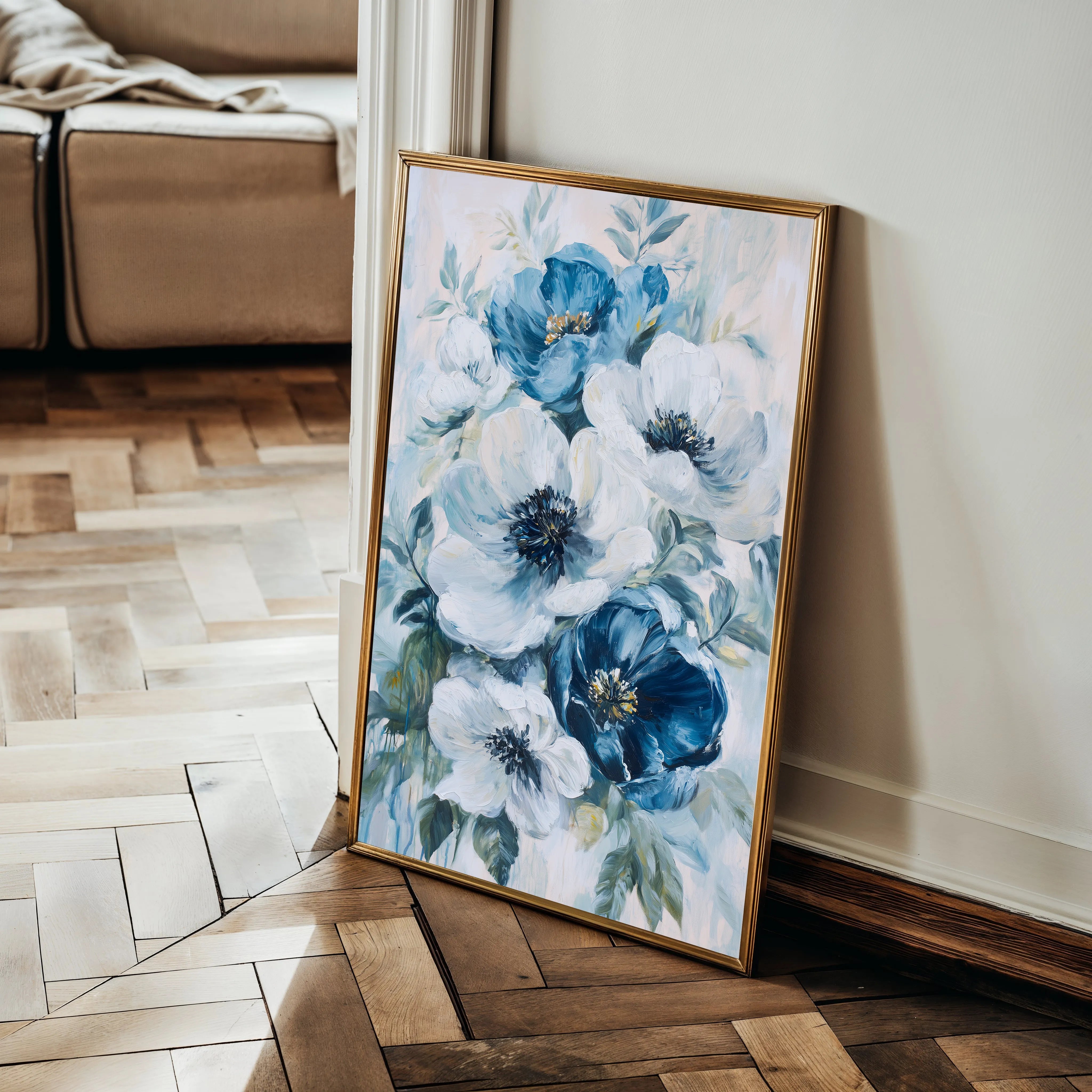 Floral 1464 Canvas Art 60 x 40 cm / Black