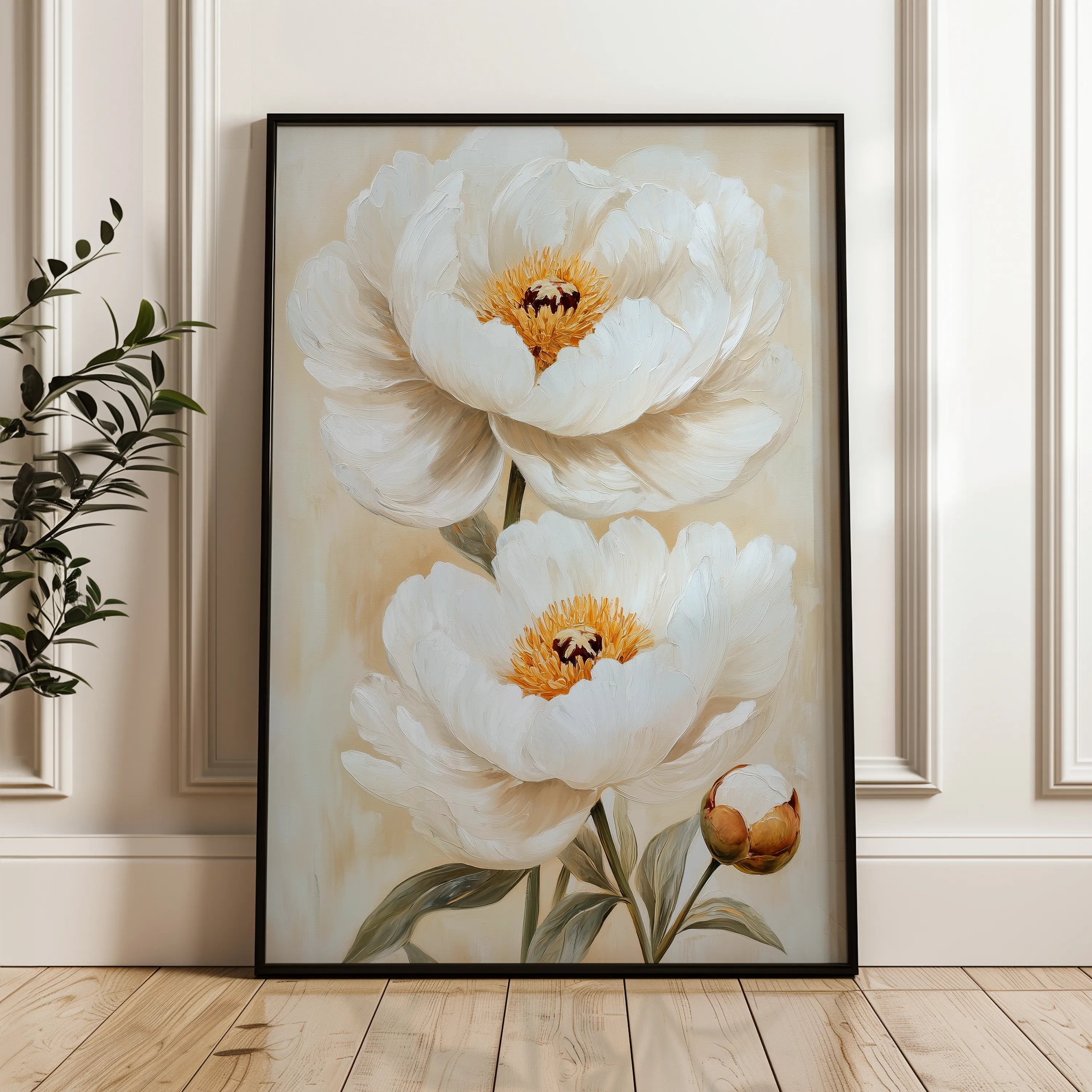 Floral 1465 Canvas Art 60 x 40 cm / Black