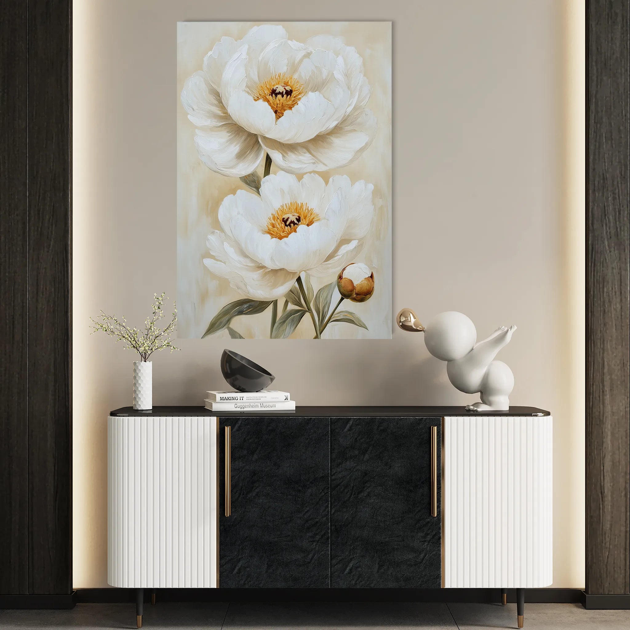 Floral 1465 Canvas Art 60 x 40 cm / Black