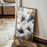 Floral 1466 Canvas Art 60 x 40 cm / Black