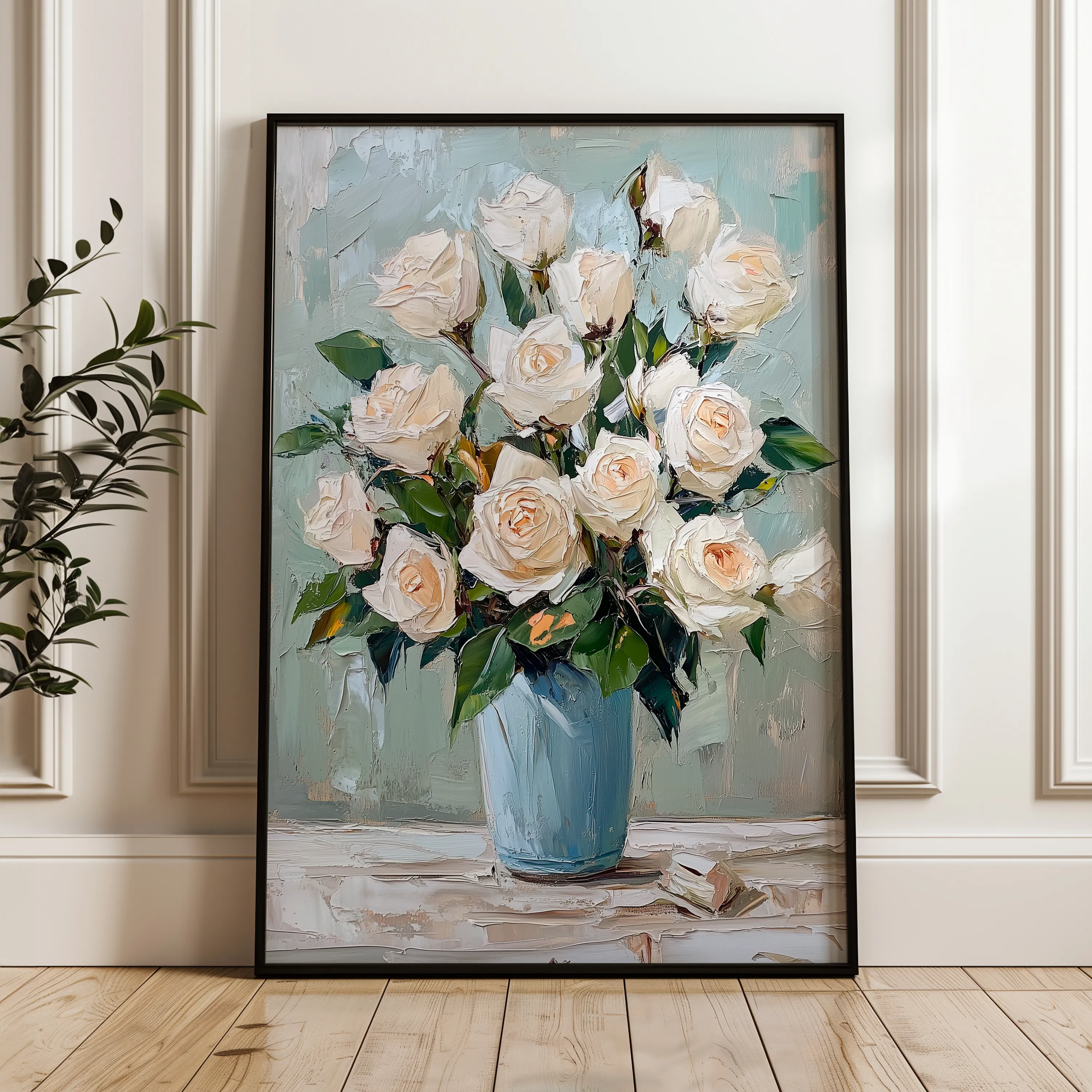 Floral 1467 Canvas Art 60 x 40 cm / Black