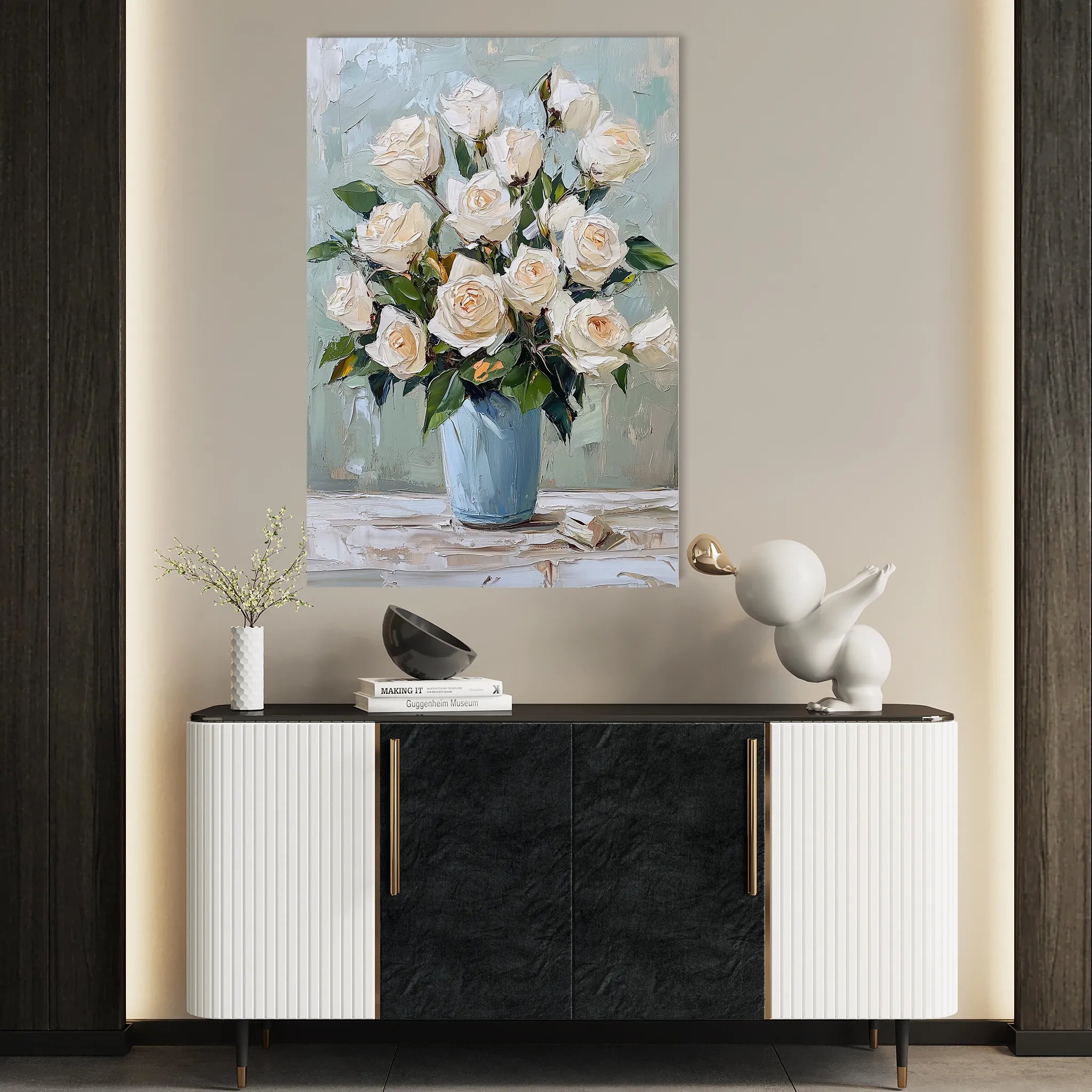 Floral 1467 Canvas Art 60 x 40 cm / Black