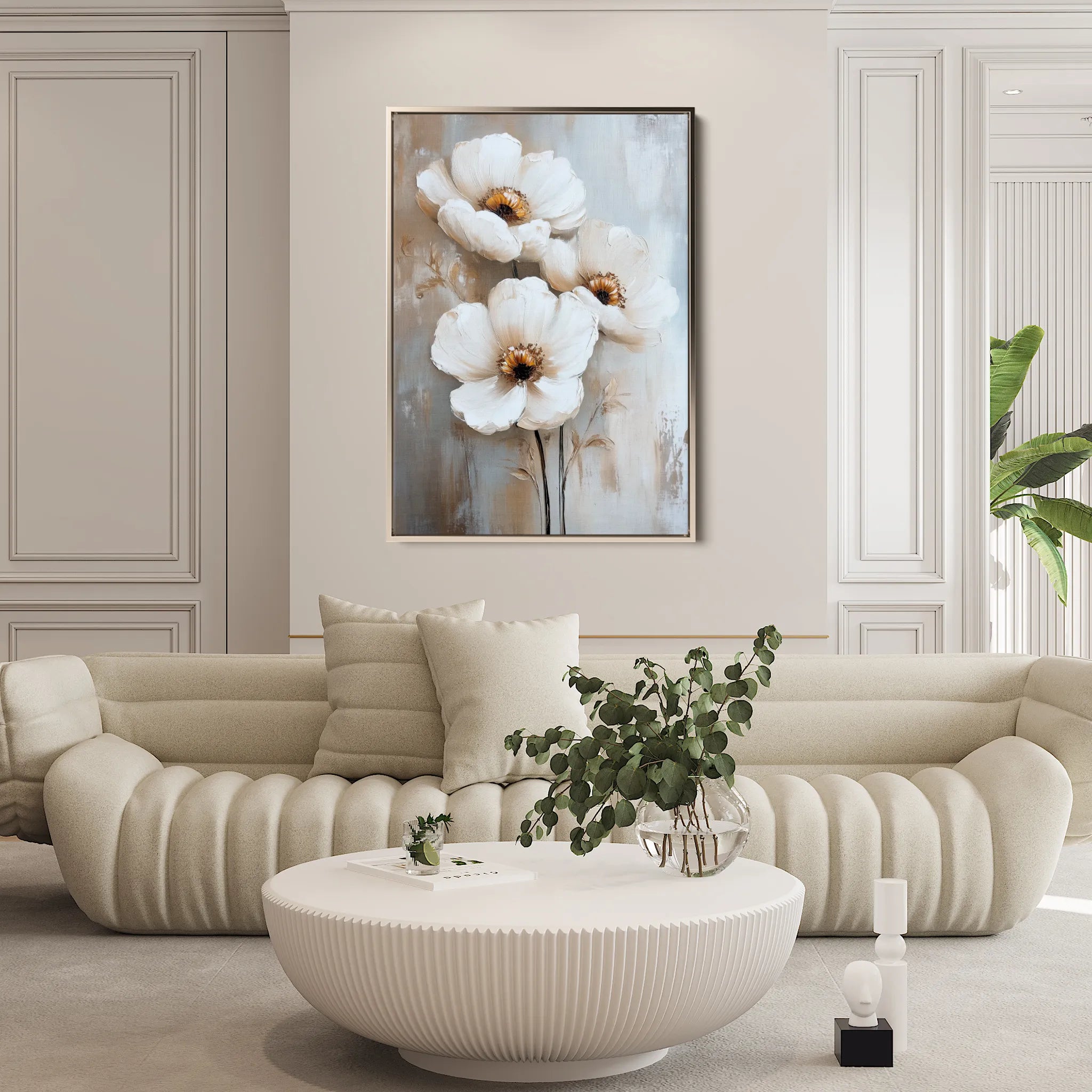 Floral 1468 Canvas Art 60 x 40 cm / Black