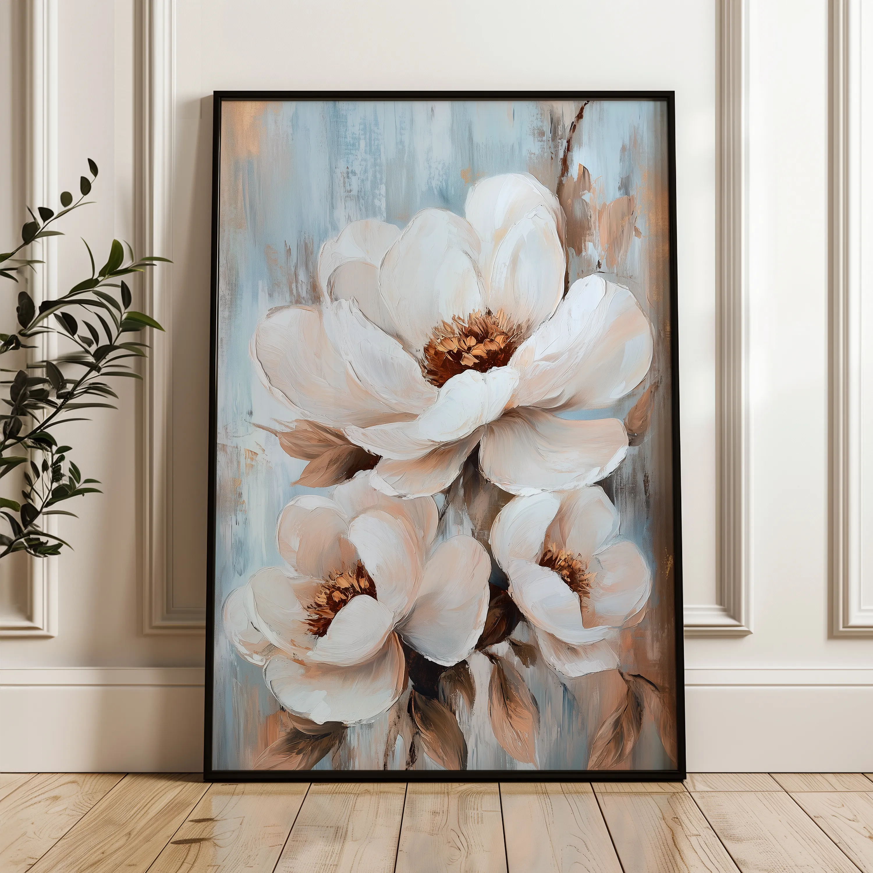 Floral 1469 Canvas Art 60 x 40 cm / Black
