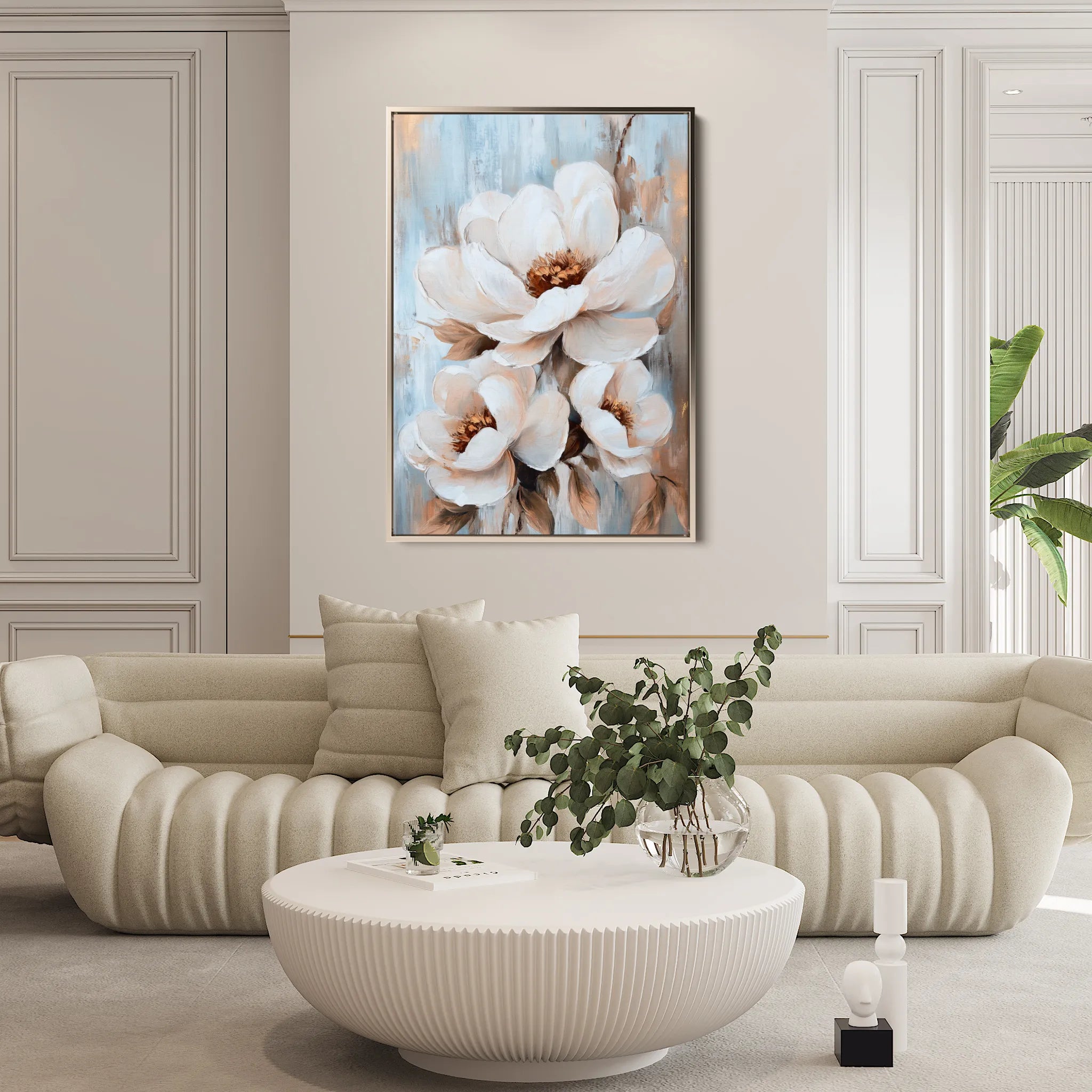 Floral 1469 Canvas Art 60 x 40 cm / Black