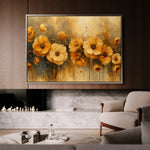 Floral 147 Canvas Art 60 x 40 cm / Black