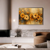 Floral 147 Canvas Art 60 x 40 cm / Black