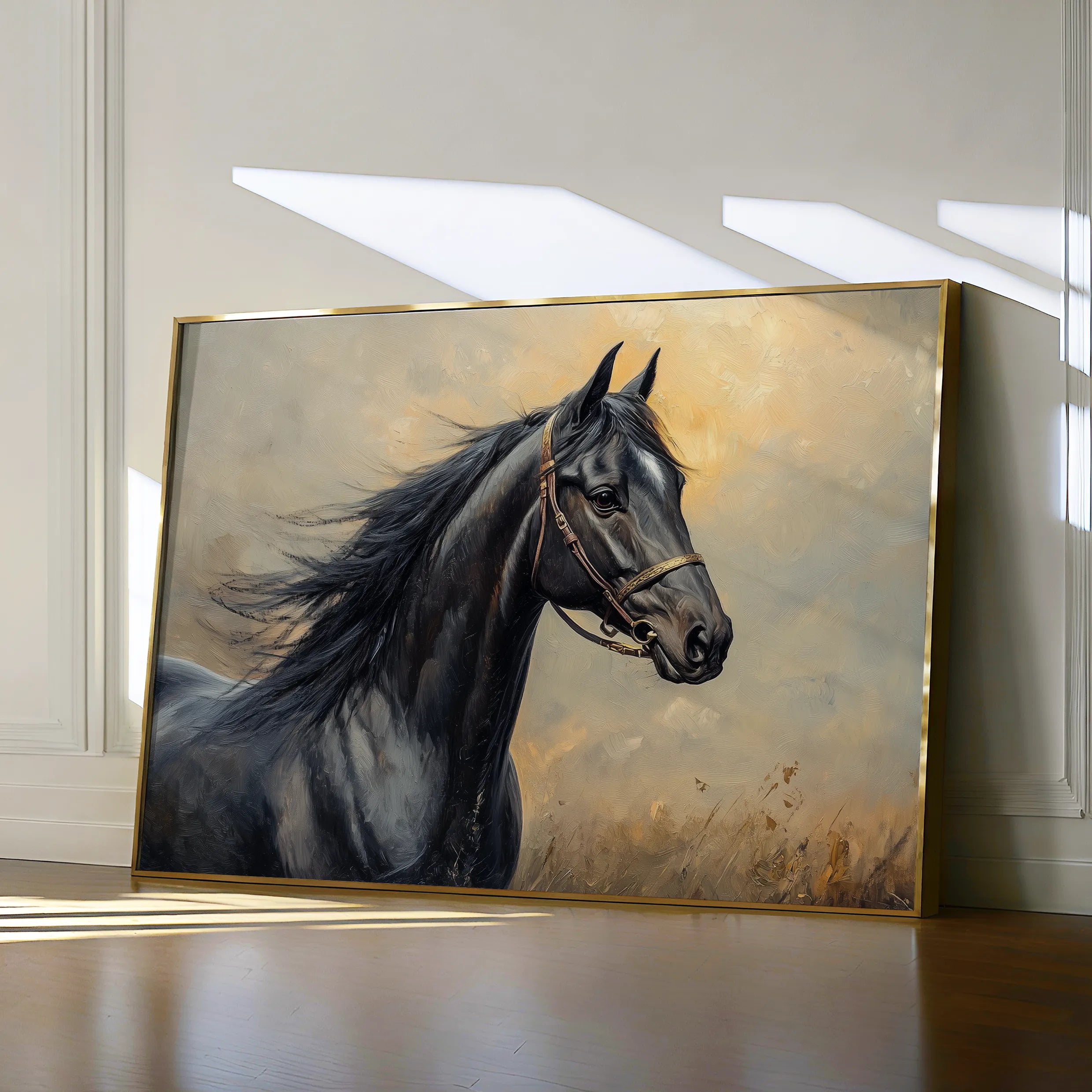 Horses 147 Canvas Art 60 x 40 cm / Black