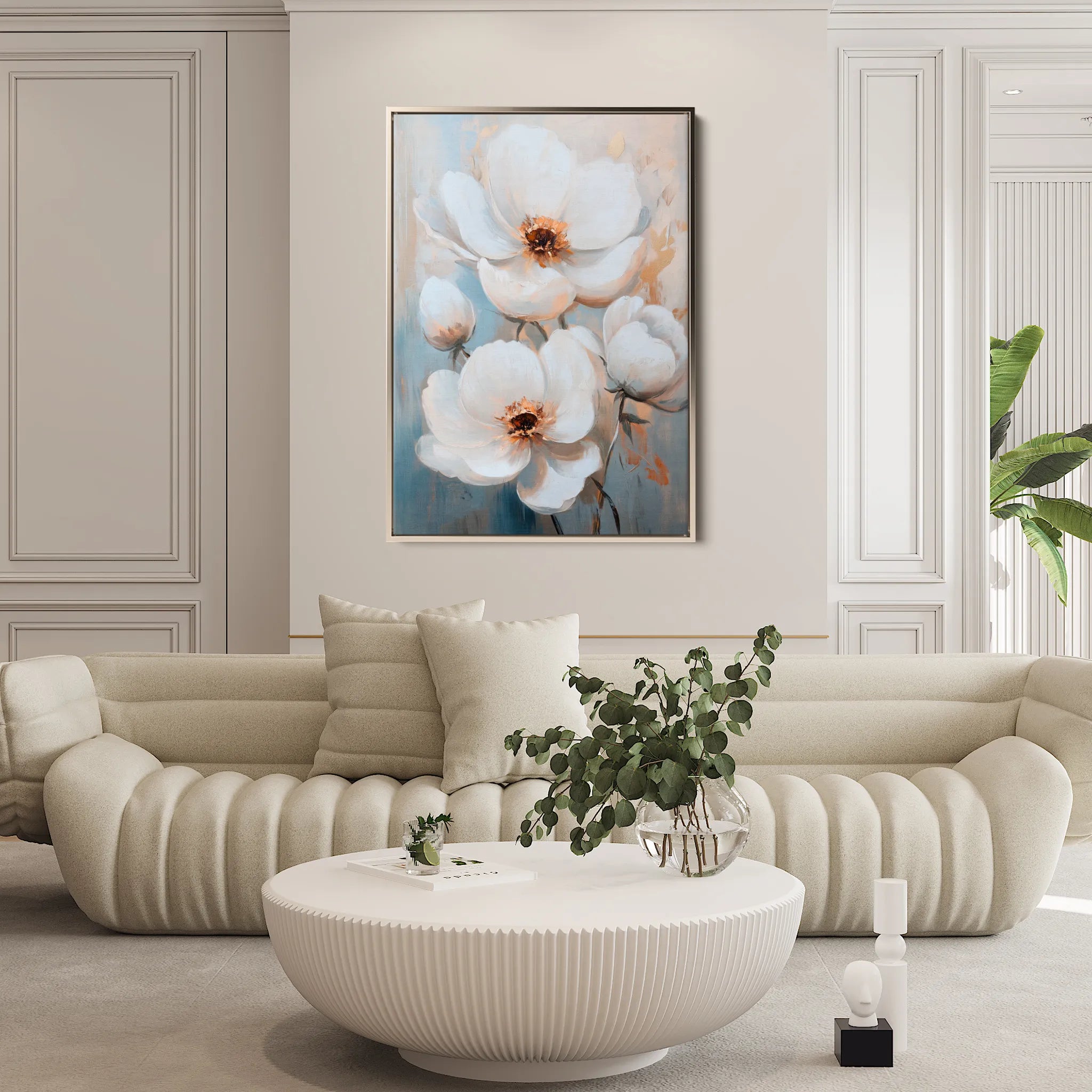 Floral 1470 Canvas Art 60 x 40 cm / Black