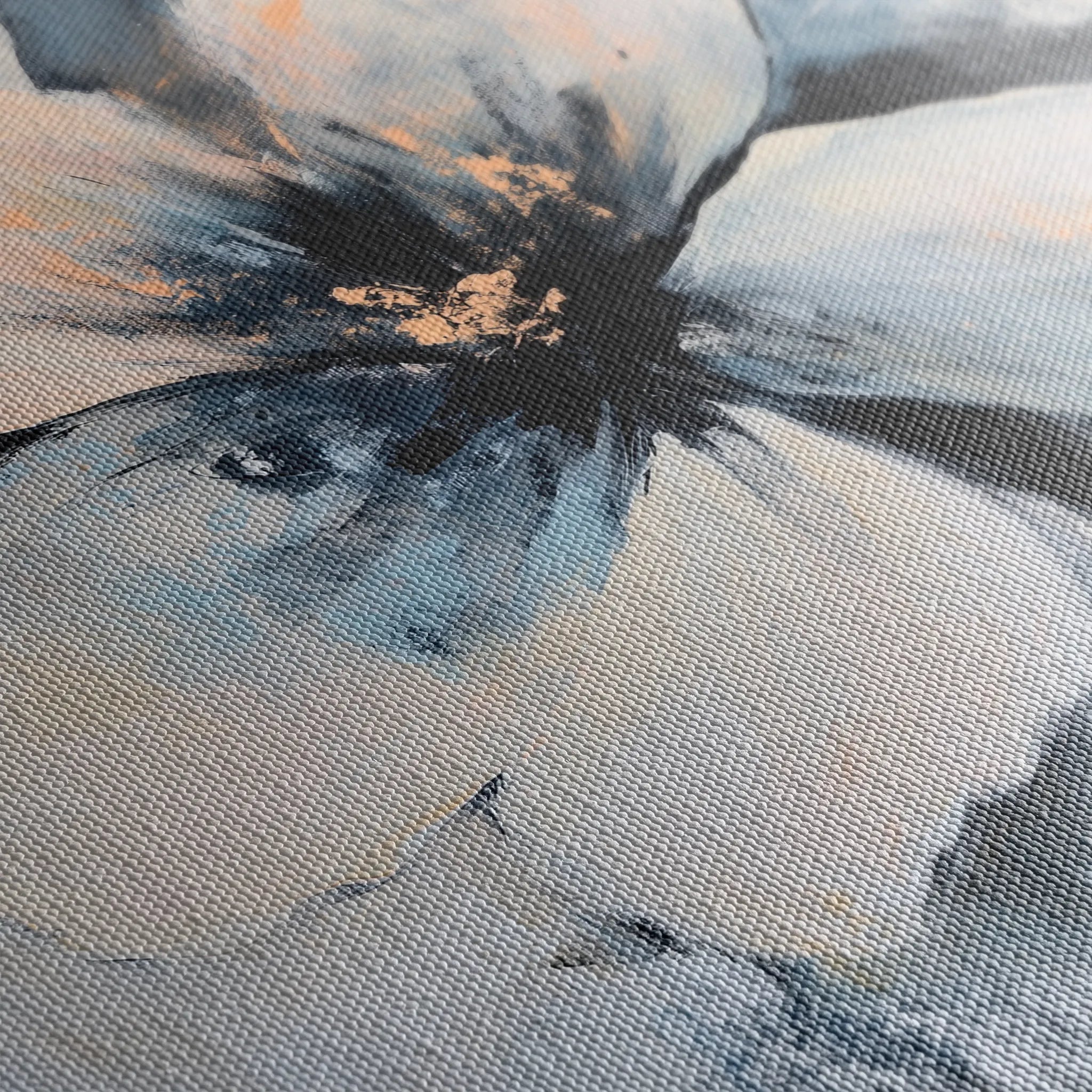 Floral 1471 Canvas Art 60 x 40 cm / Black