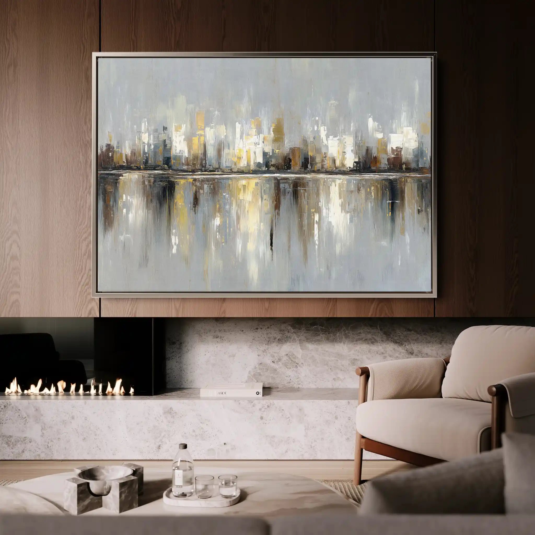 Abstract 1472 Canvas Art 60 x 40 cm / Black