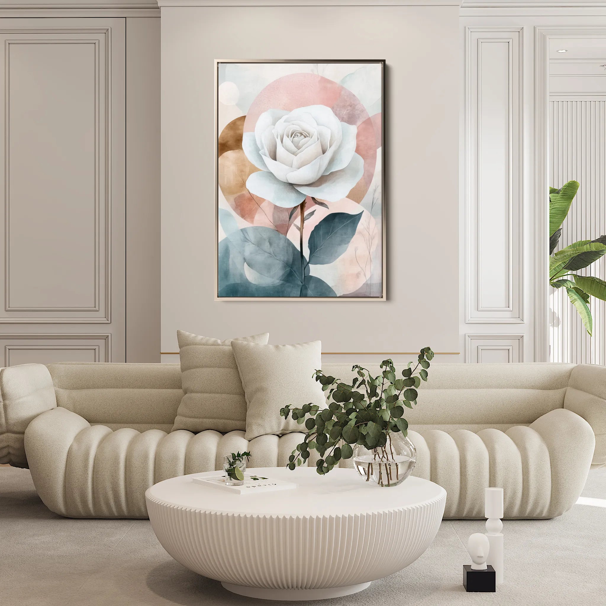 Floral 1472 Canvas Art 60 x 40 cm / Black