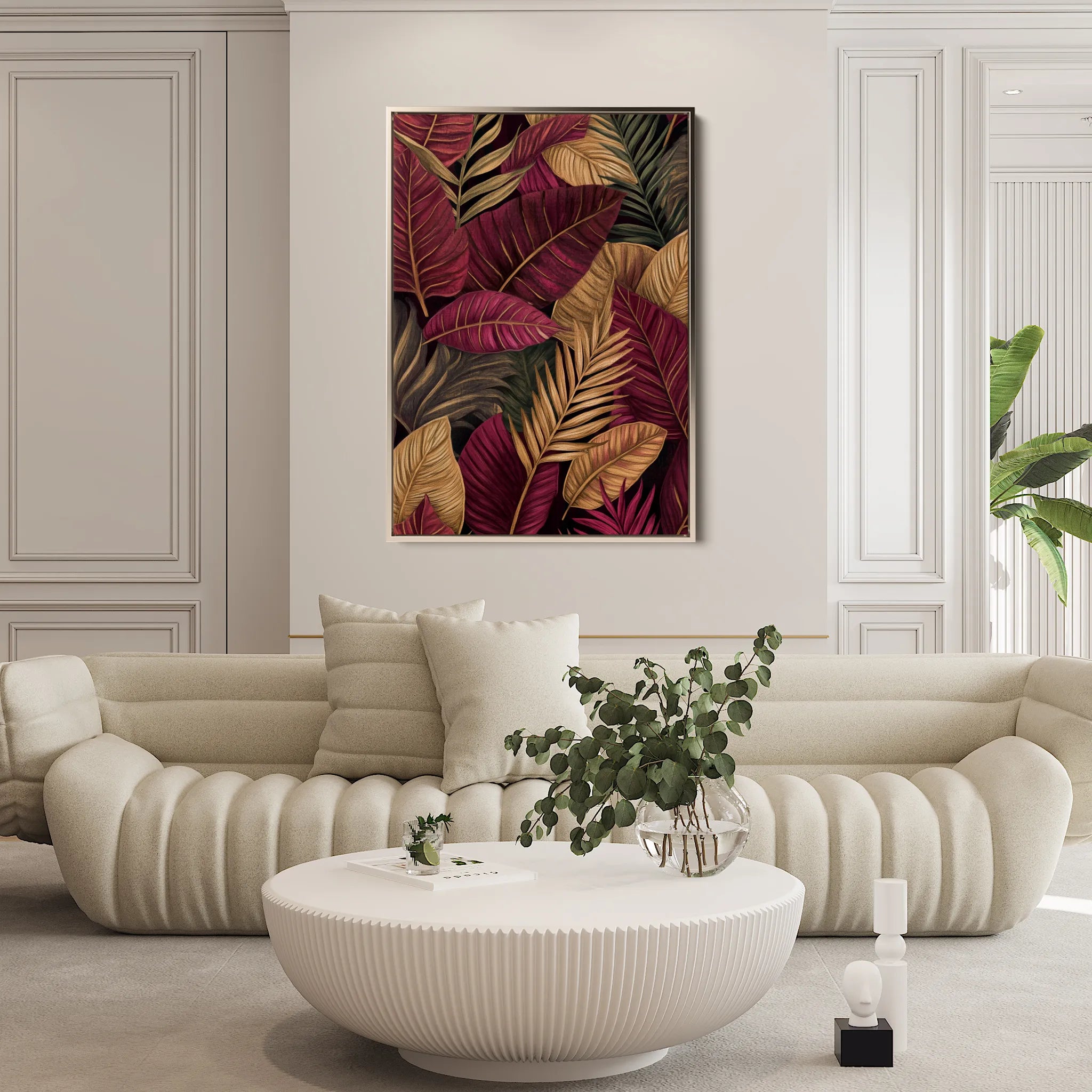 Floral 1473 Canvas Art 60 x 40 cm / Black
