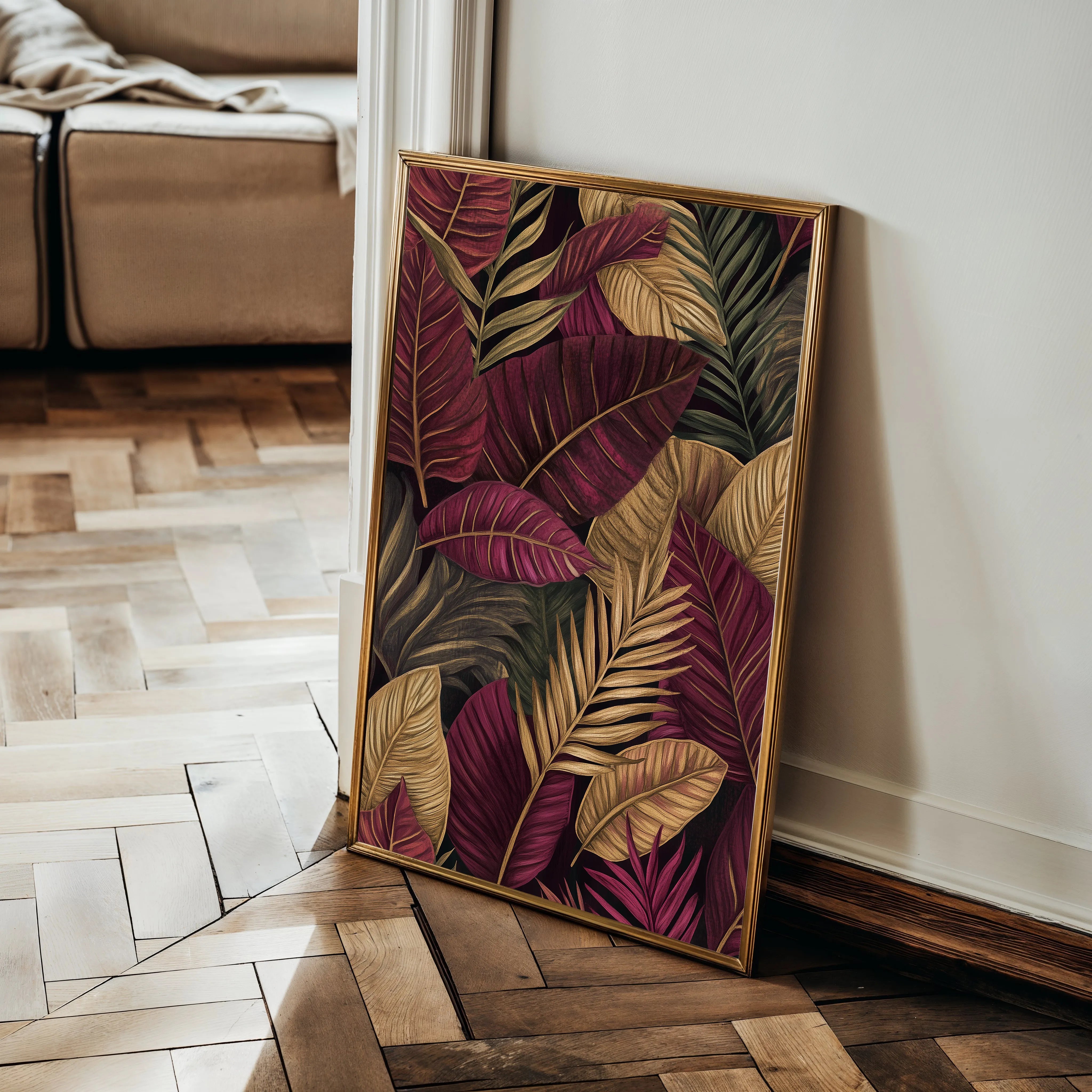 Floral 1473 Canvas Art 60 x 40 cm / Black