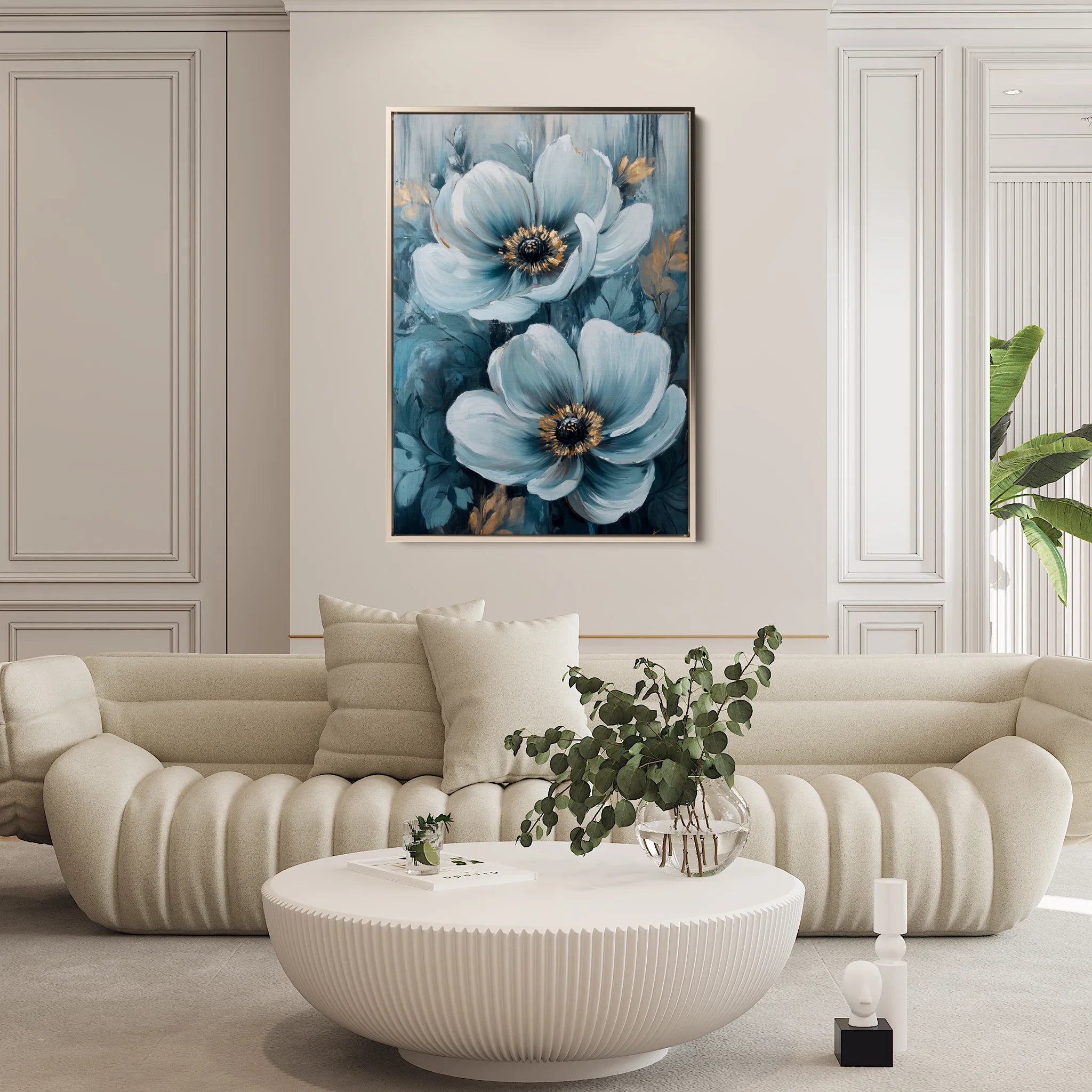 Floral 1474 Canvas Art 60 x 40 cm / Black
