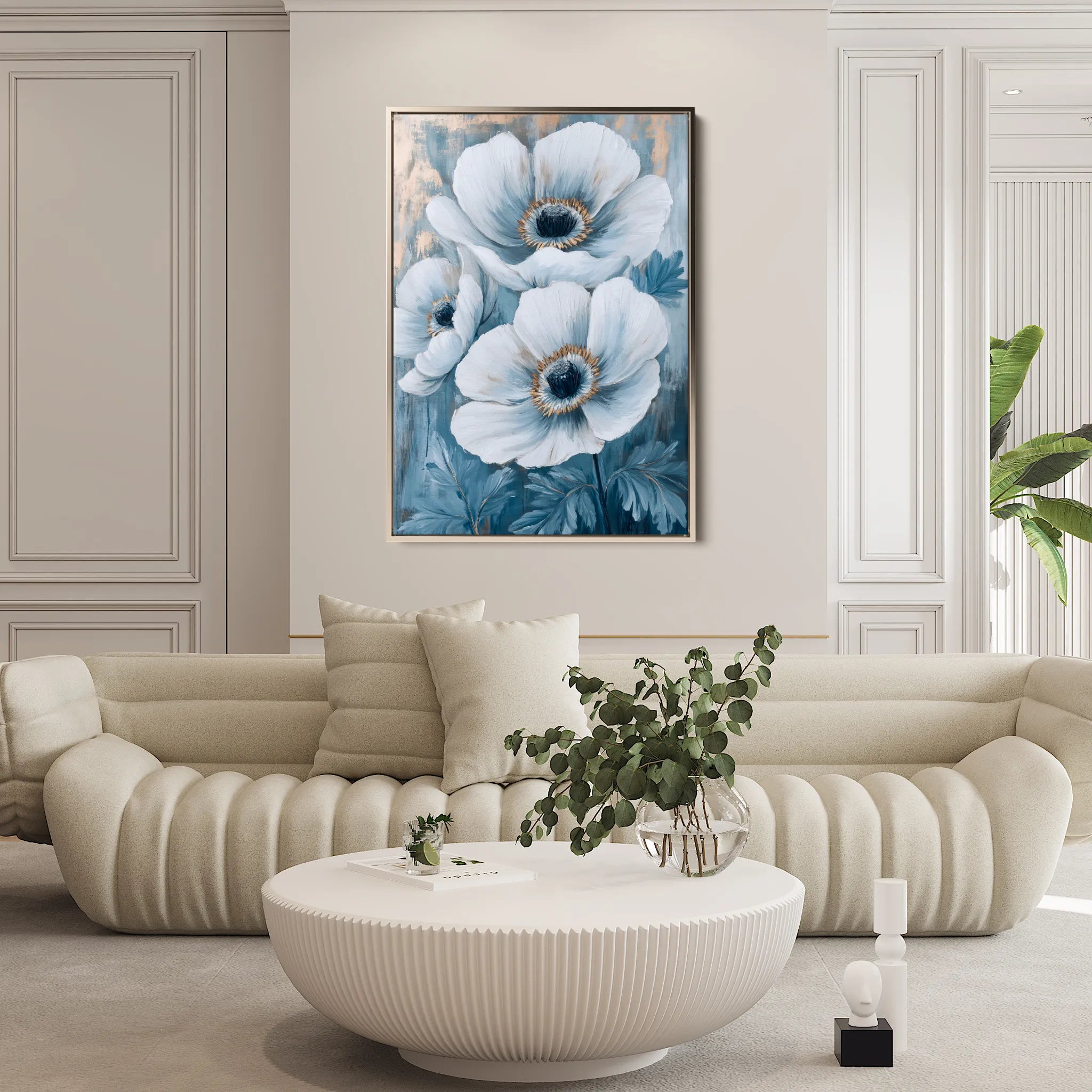 Floral 1475 Canvas Art 60 x 40 cm / Black