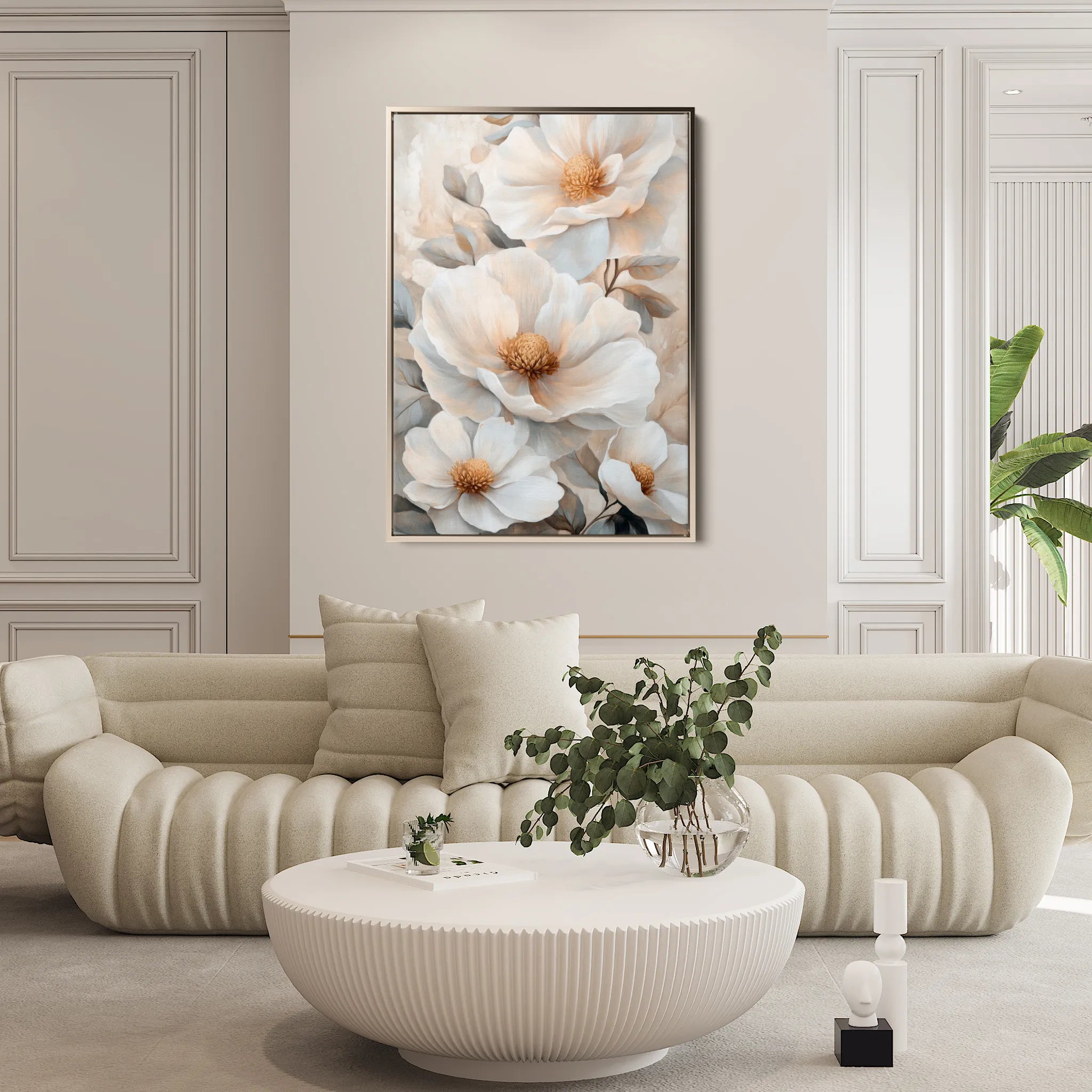 Floral 1476 Canvas Art 60 x 40 cm / Black