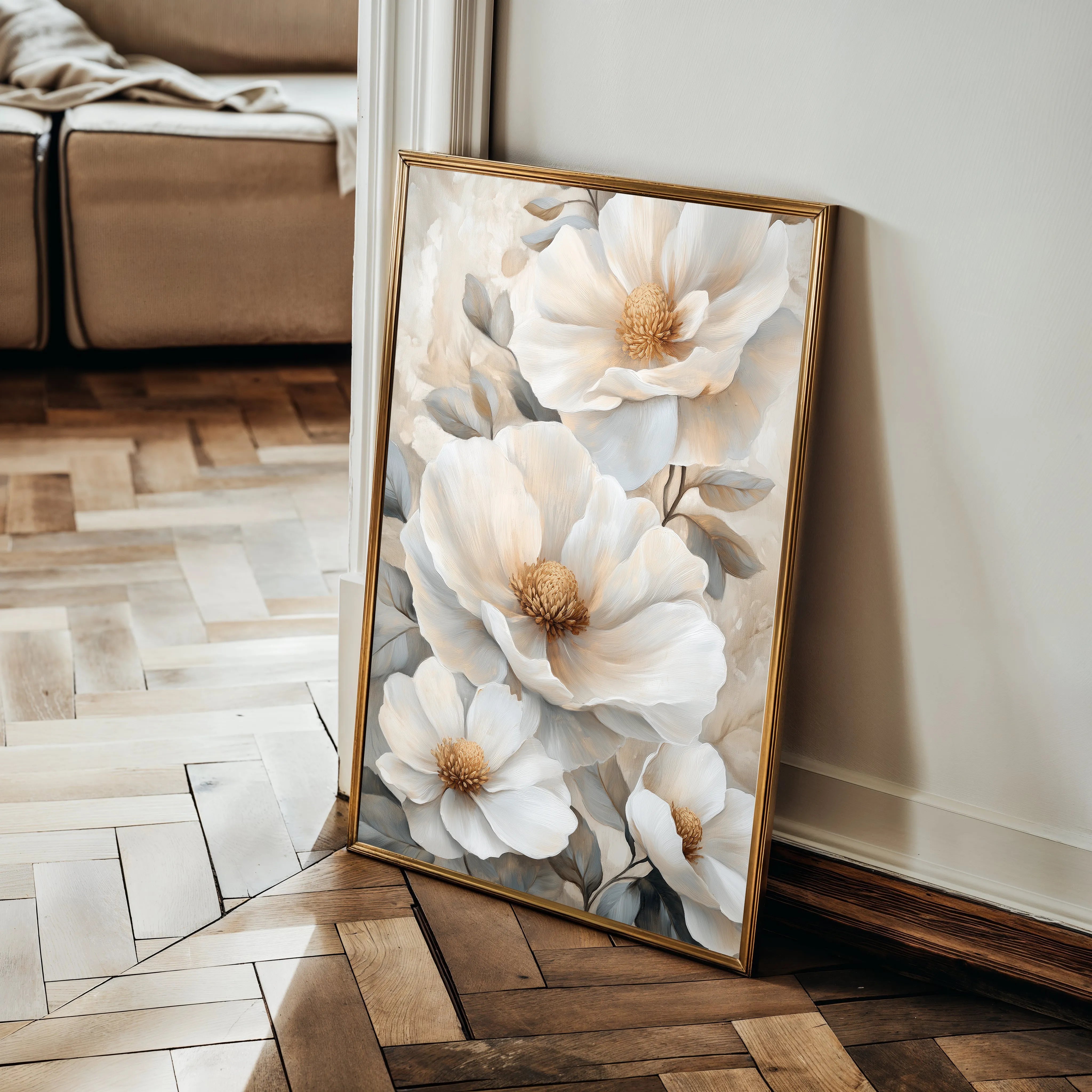 Floral 1476 Canvas Art 60 x 40 cm / Black