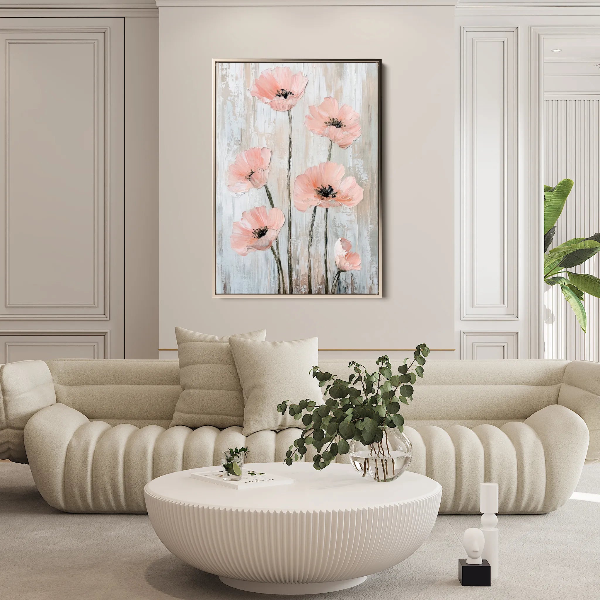 Floral 1477 Canvas Art 60 x 40 cm / Black