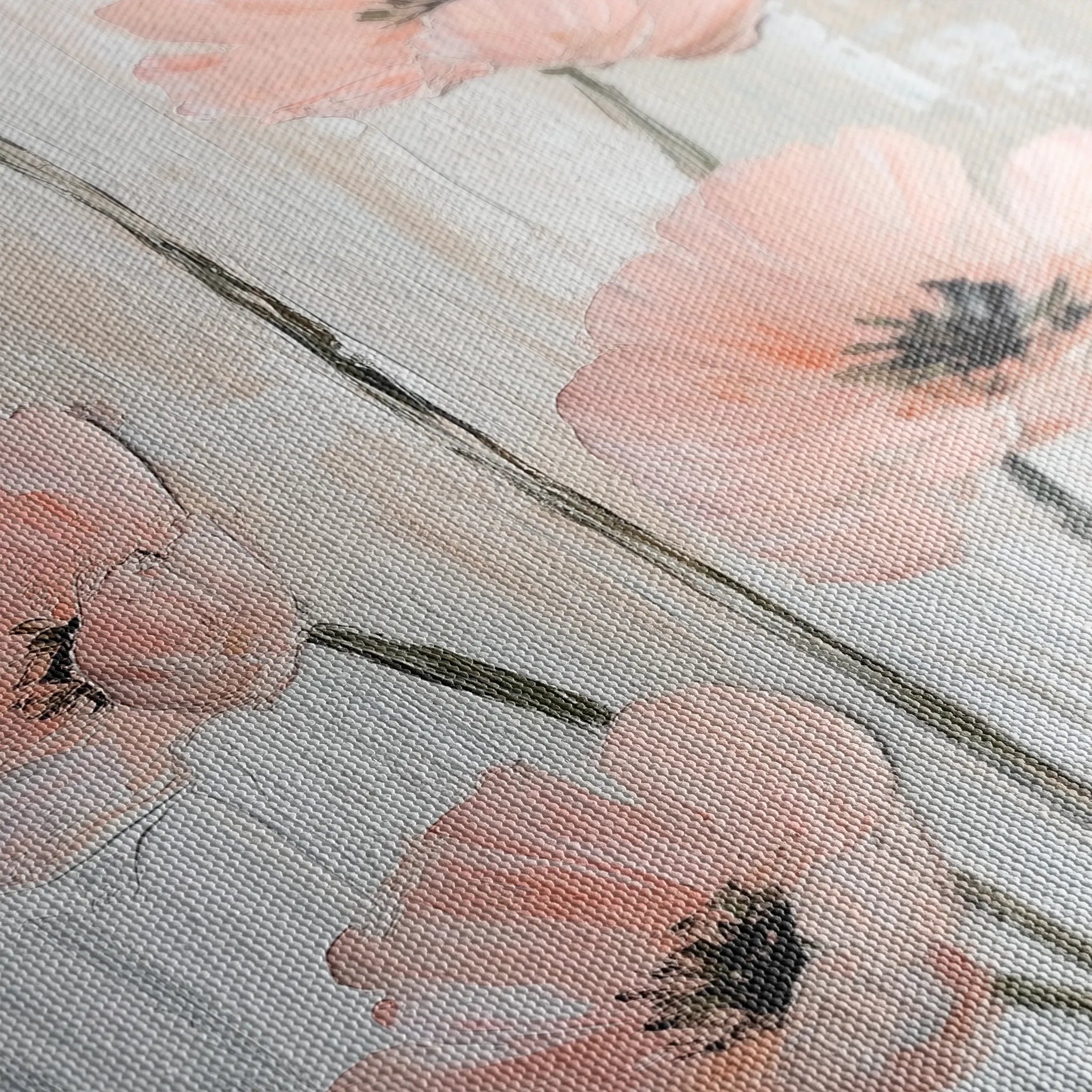 Floral 1477 Canvas Art 60 x 40 cm / Black