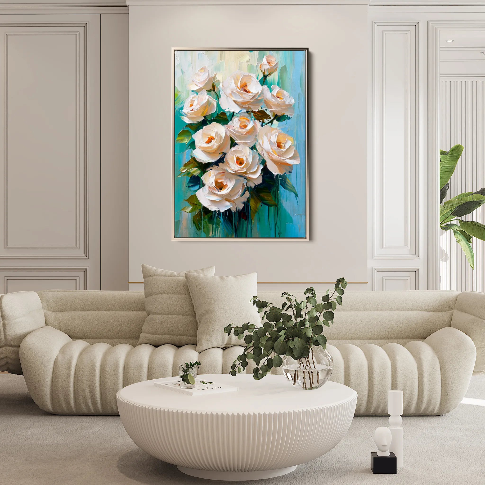 Floral 1479 Canvas Art 60 x 40 cm / Black