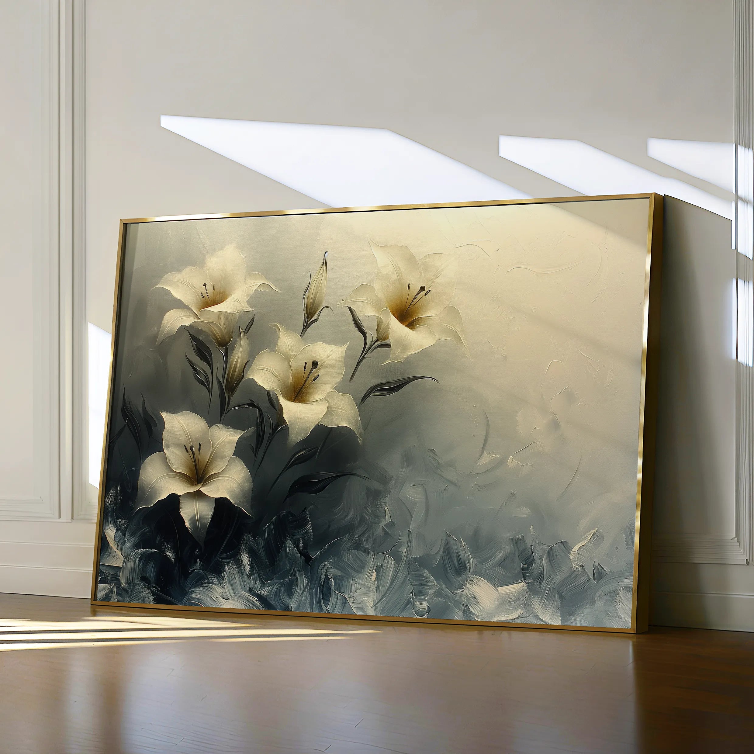Floral 148 Canvas Art 60 x 40 cm / Black