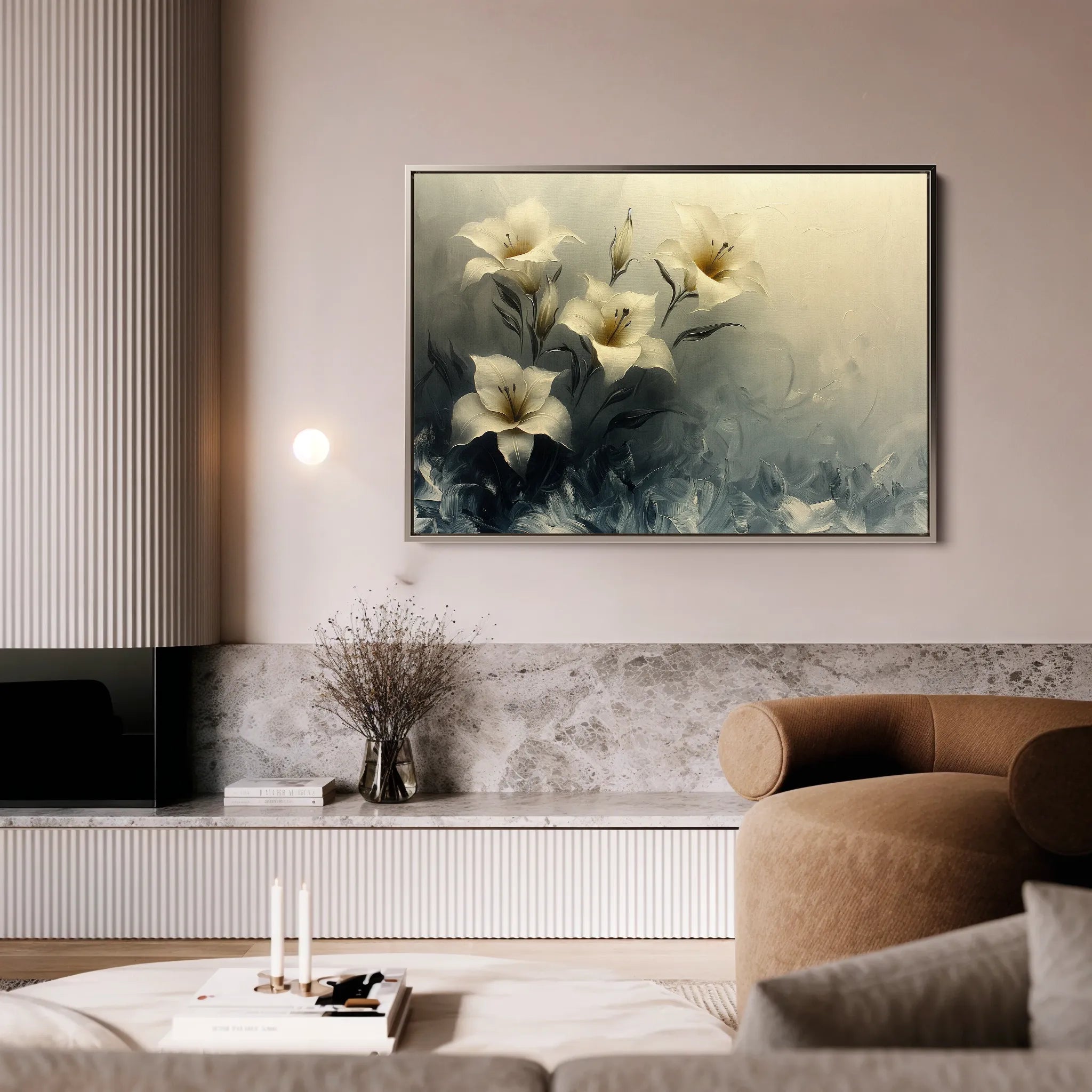 Floral 148 Canvas Art 60 x 40 cm / Black