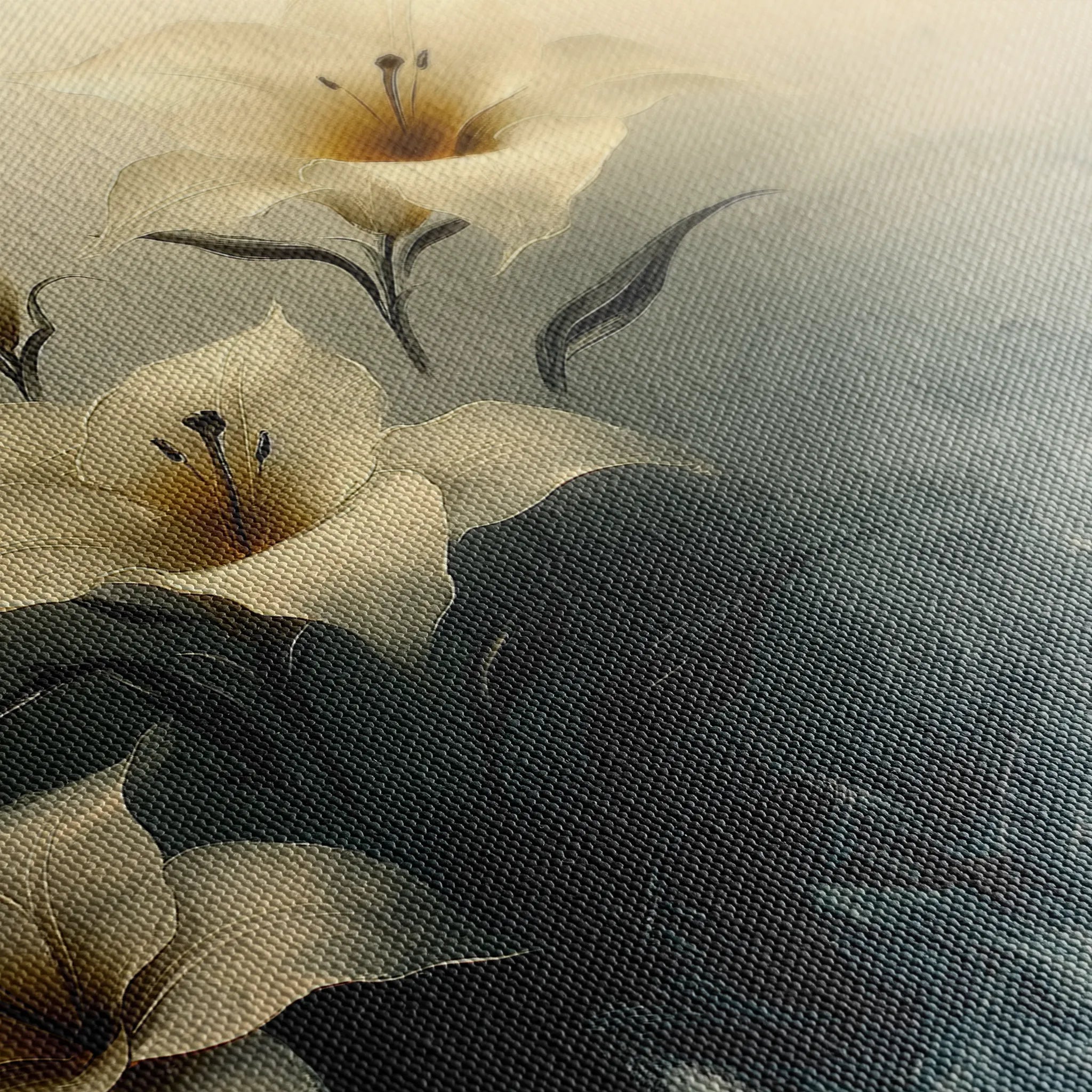 Floral 148 Canvas Art 60 x 40 cm / Black