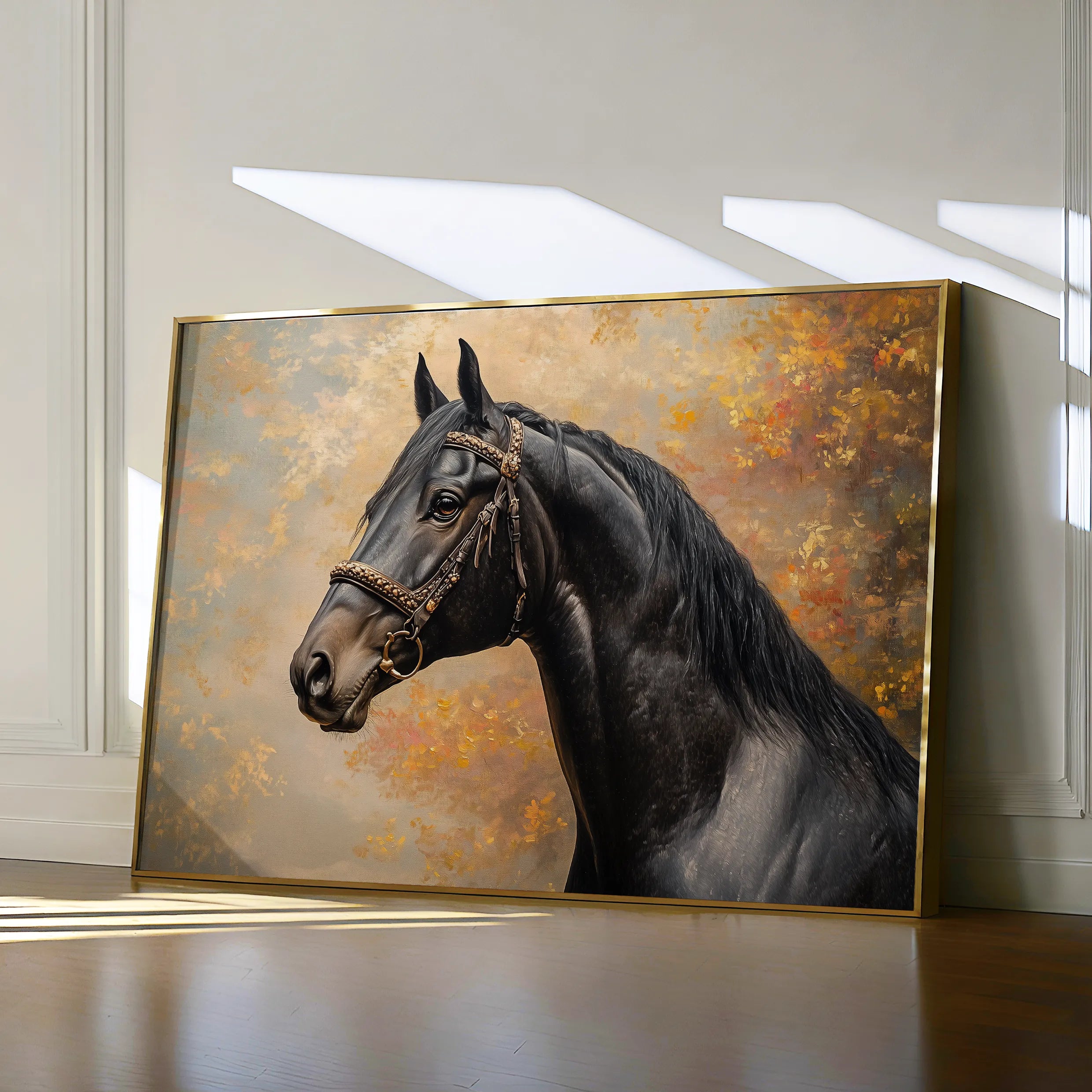 Horses 148 Canvas Art 60 x 40 cm / Black
