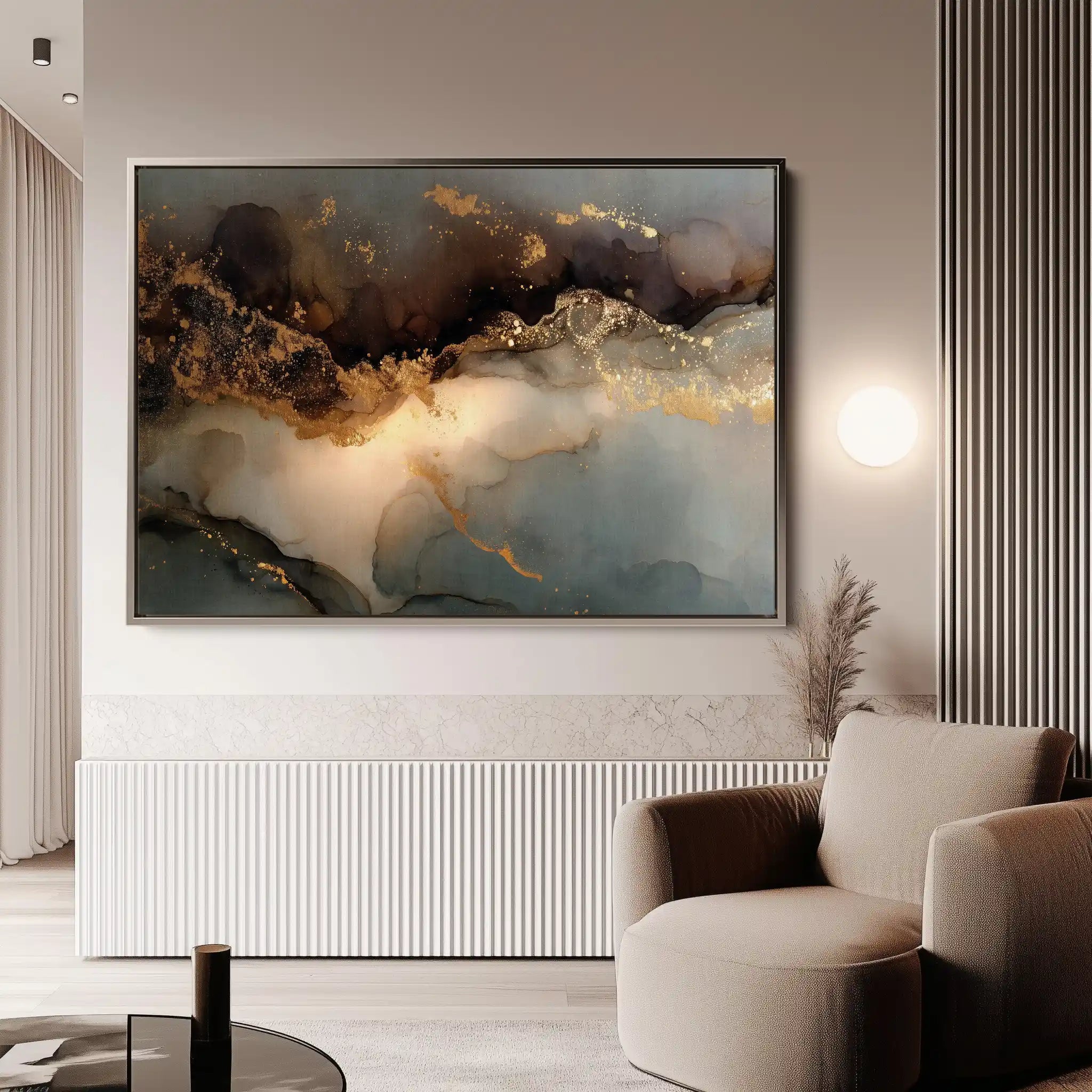 Abstract 1480 Canvas Art 60 x 40 cm / Black