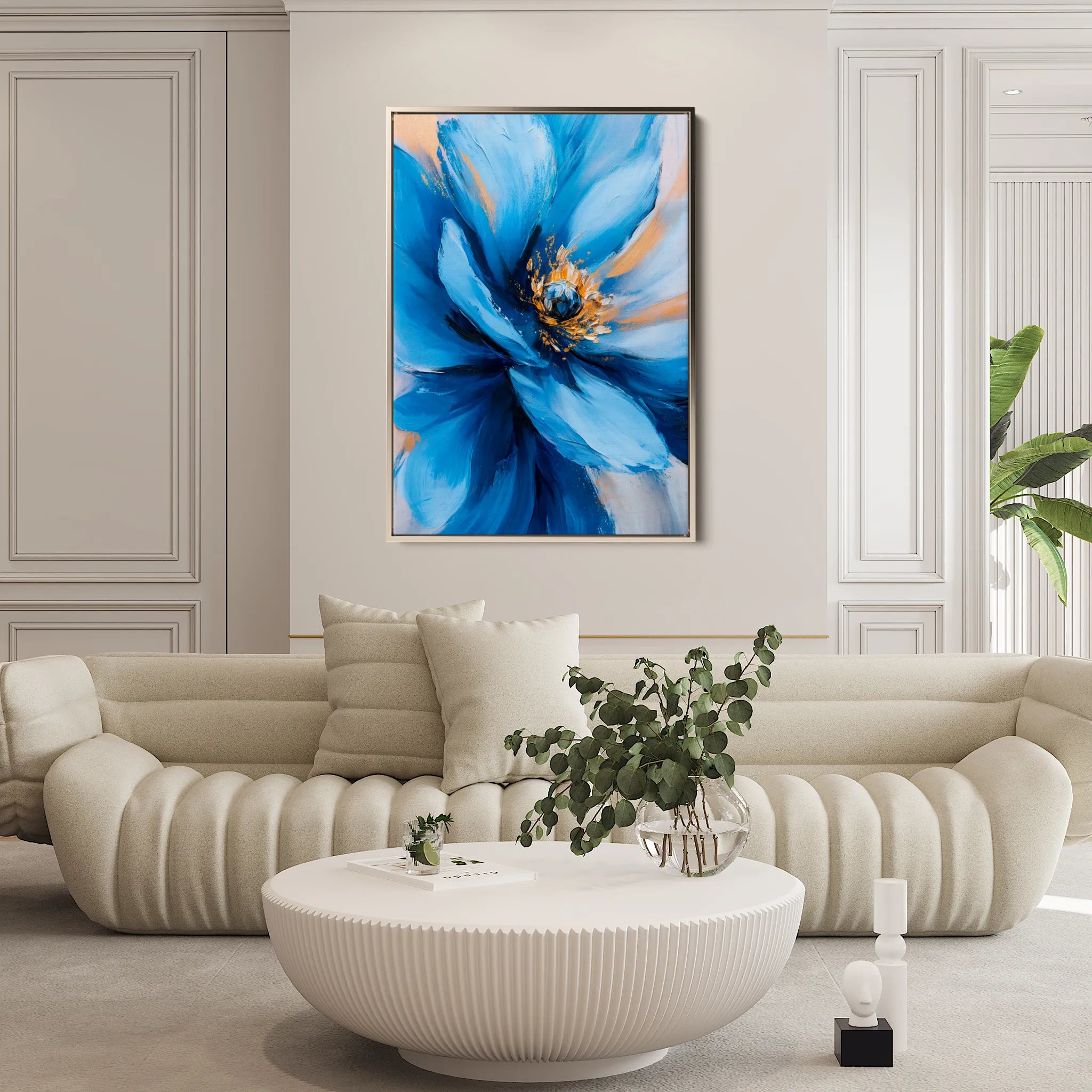 Floral 1480 Canvas Art 60 x 40 cm / Black