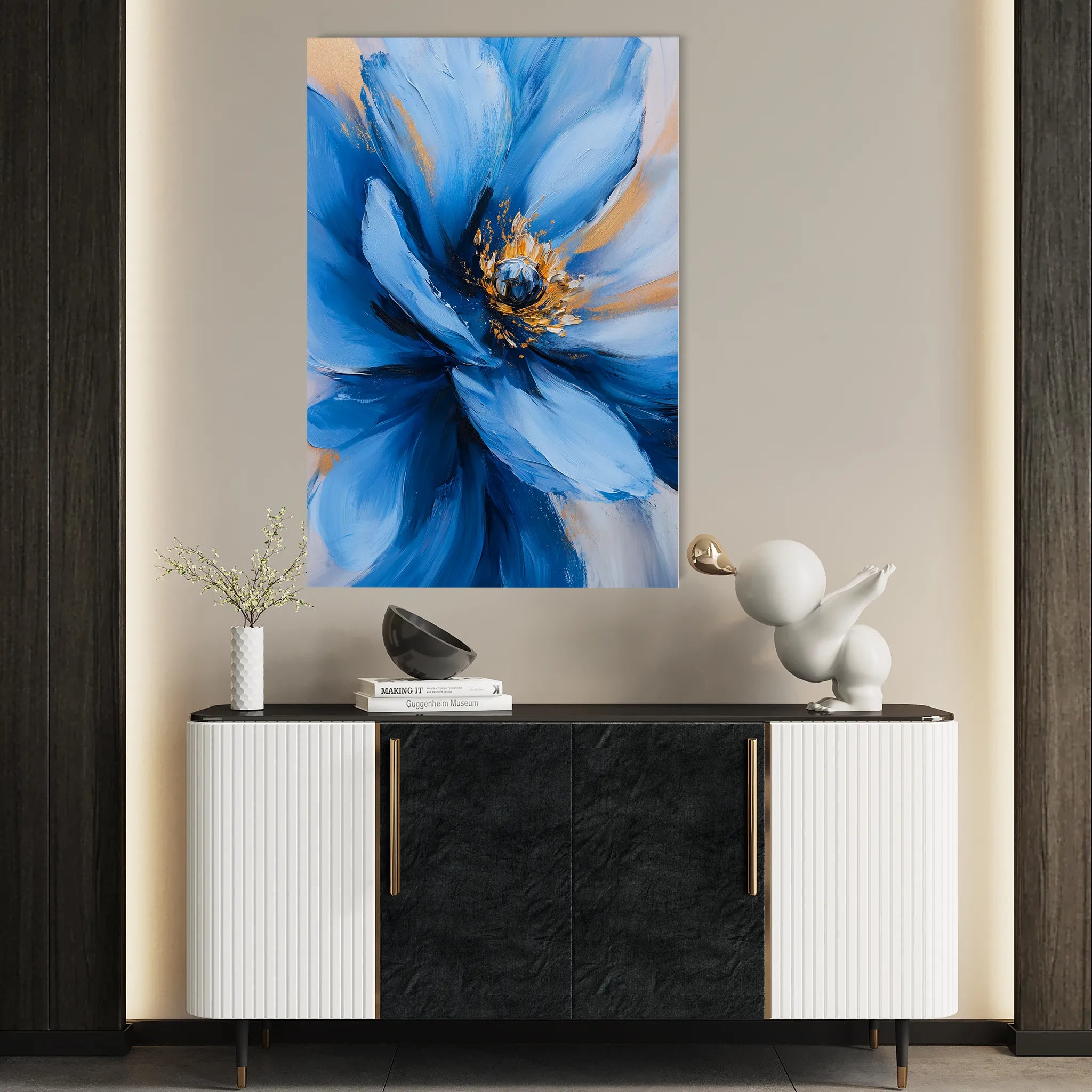 Floral 1480 Canvas Art 60 x 40 cm / Black