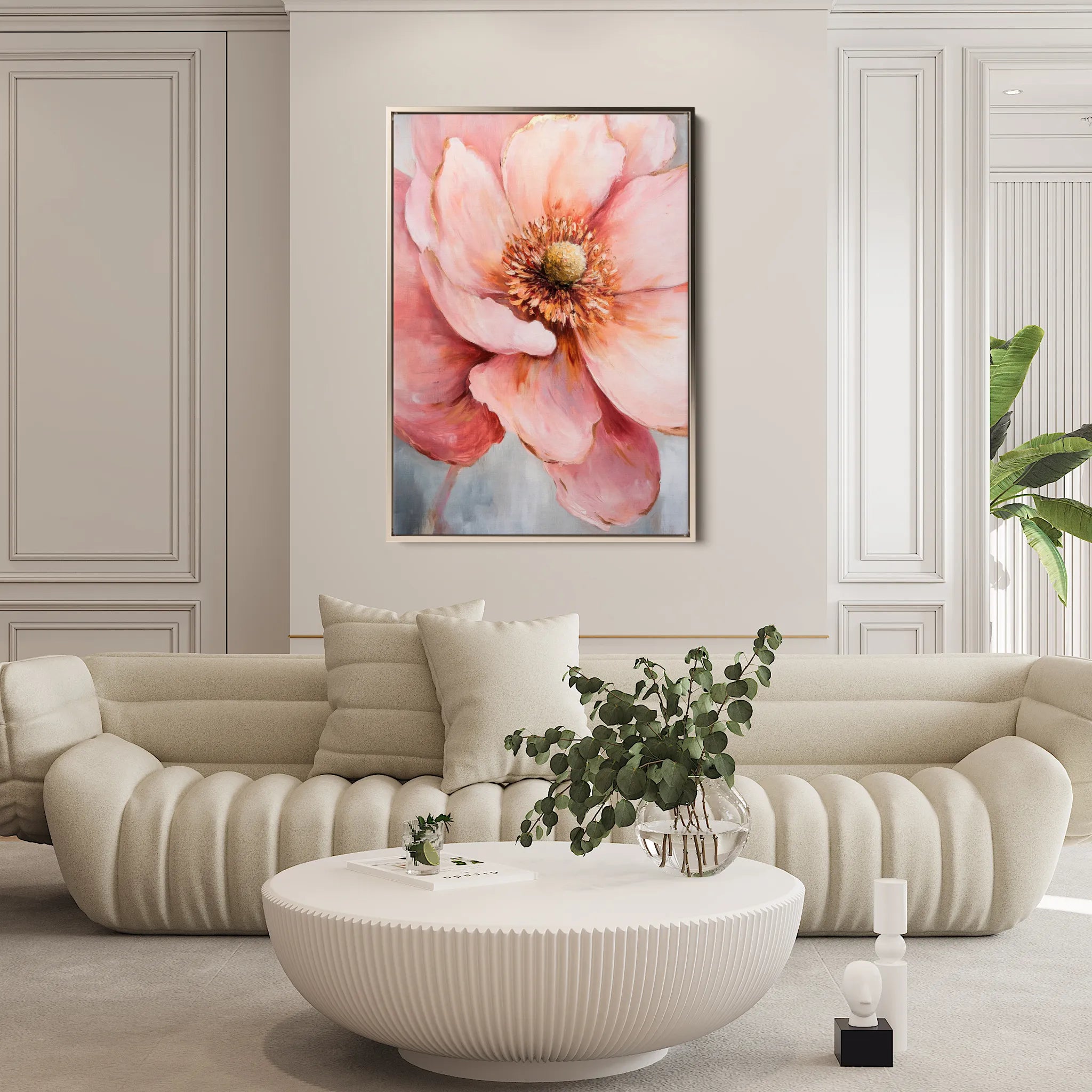 Floral 1481 Canvas Art 60 x 40 cm / Black