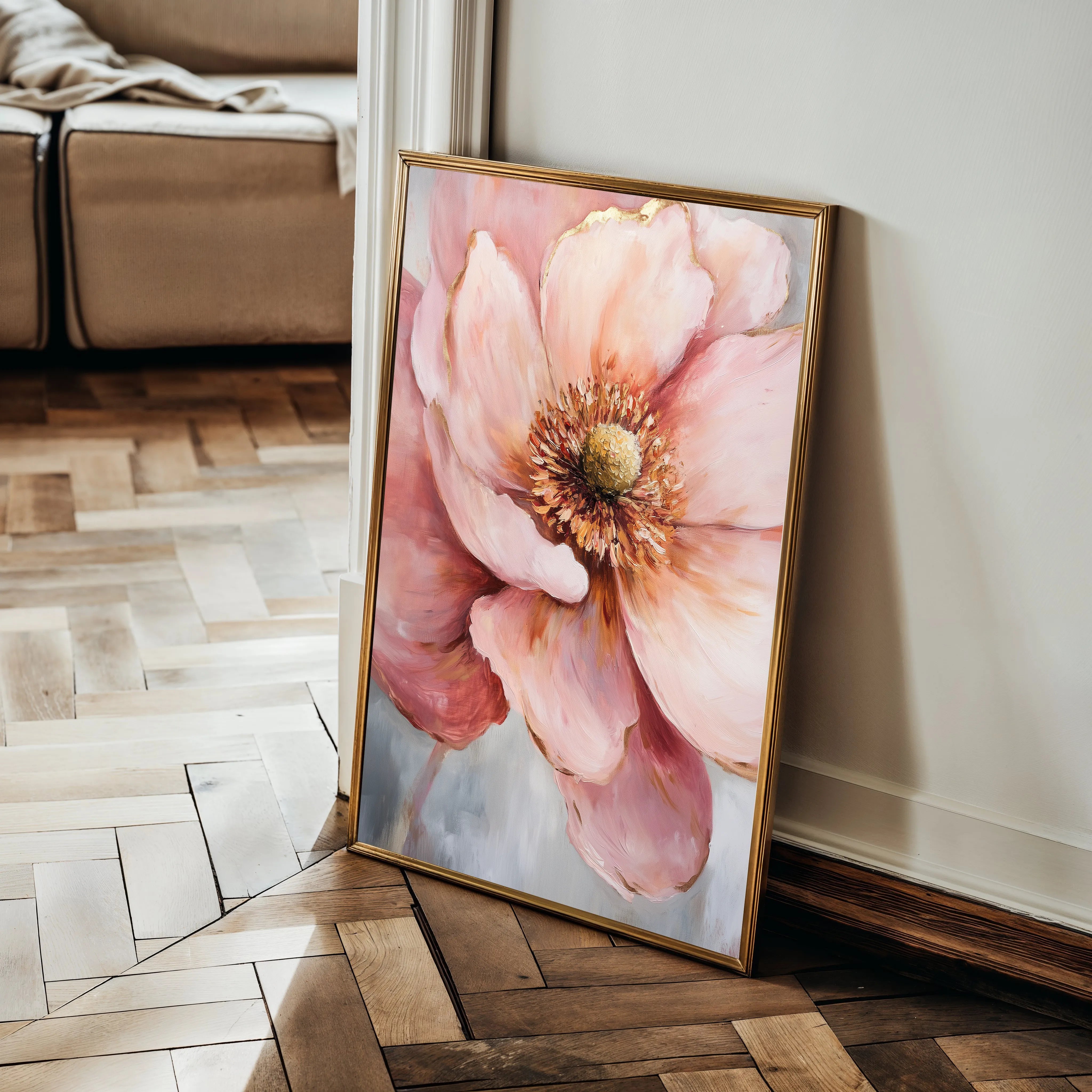 Floral 1481 Canvas Art 60 x 40 cm / Black