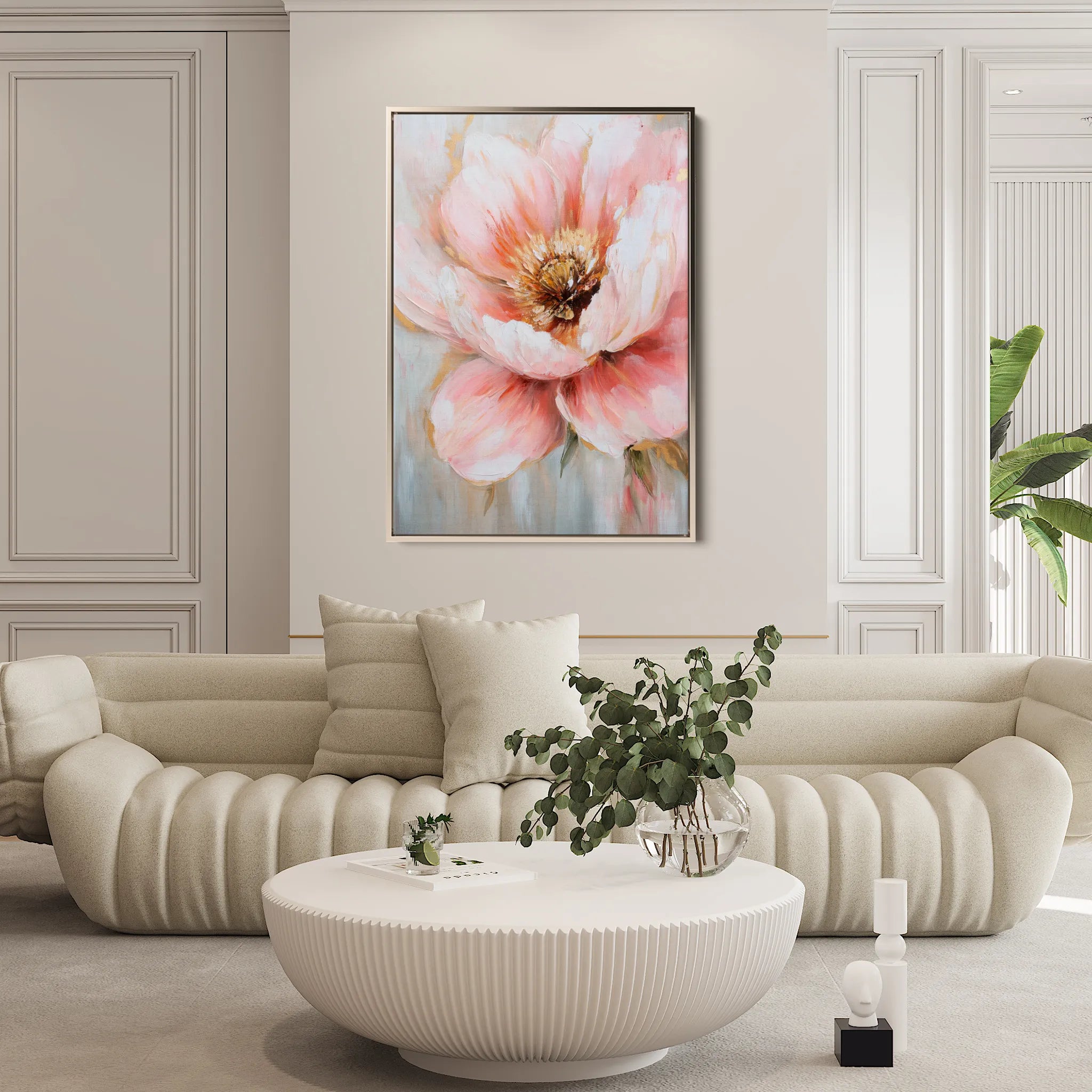 Floral 1482 Canvas Art 60 x 40 cm / Black