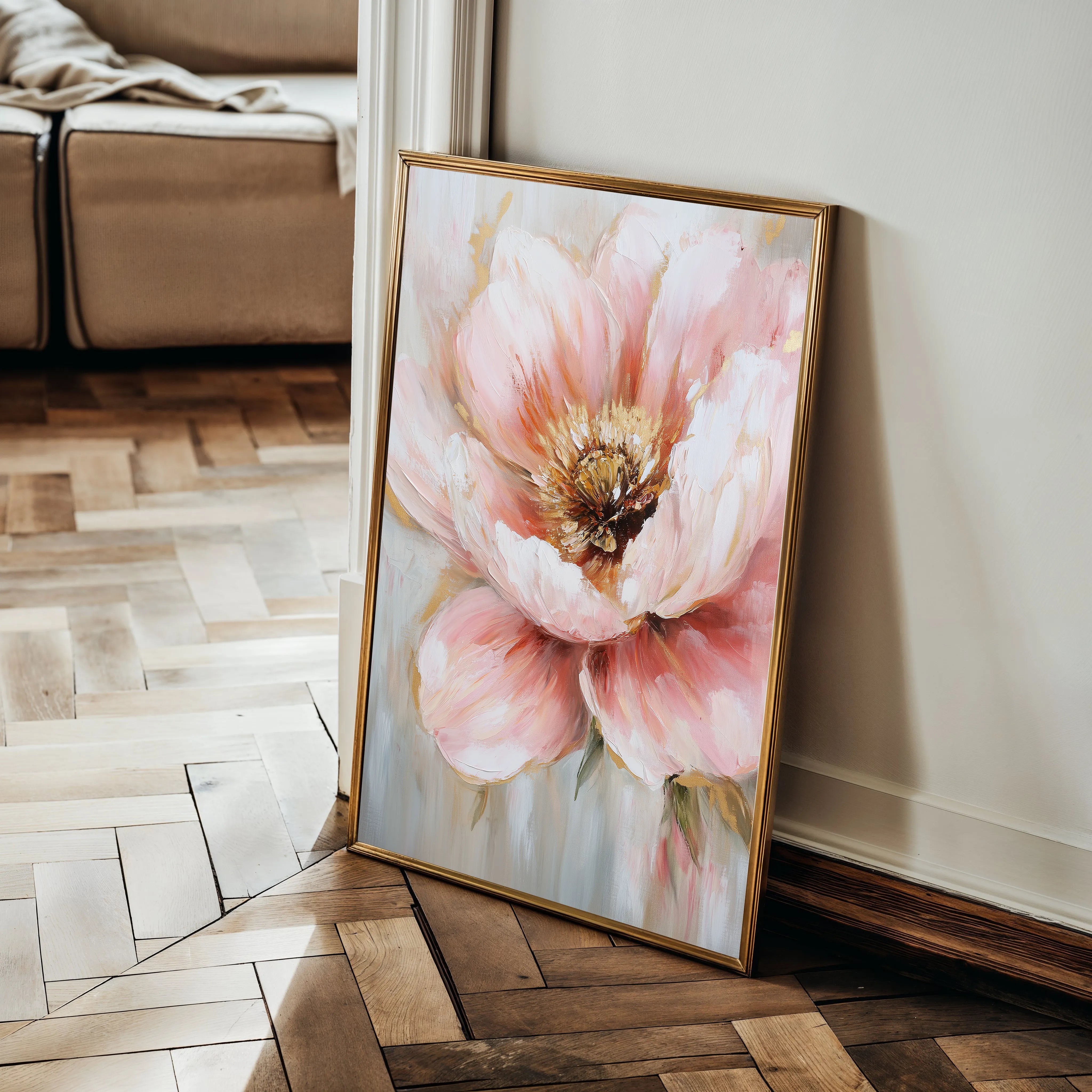 Floral 1482 Canvas Art 60 x 40 cm / Black