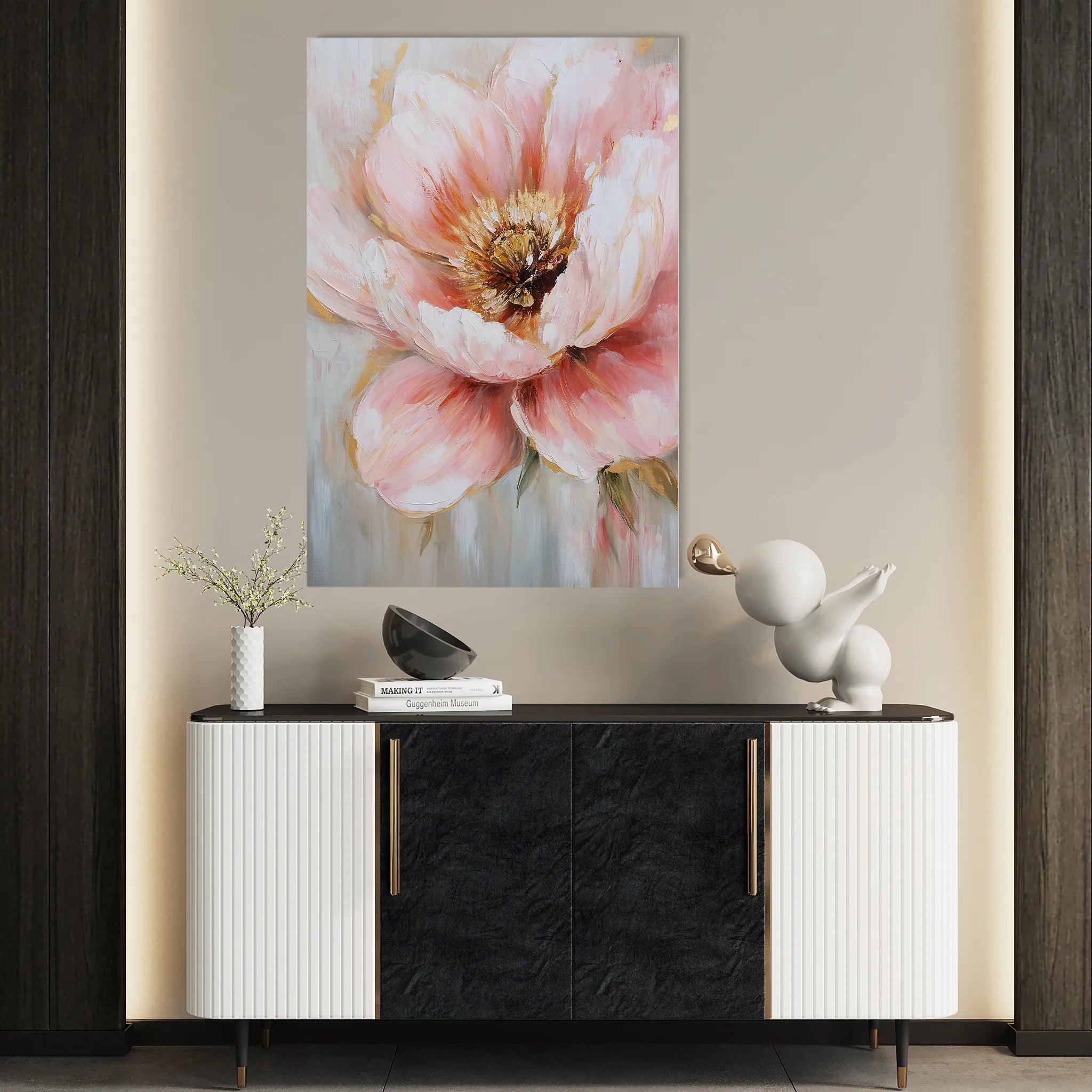 Floral 1482 Canvas Art 60 x 40 cm / Black