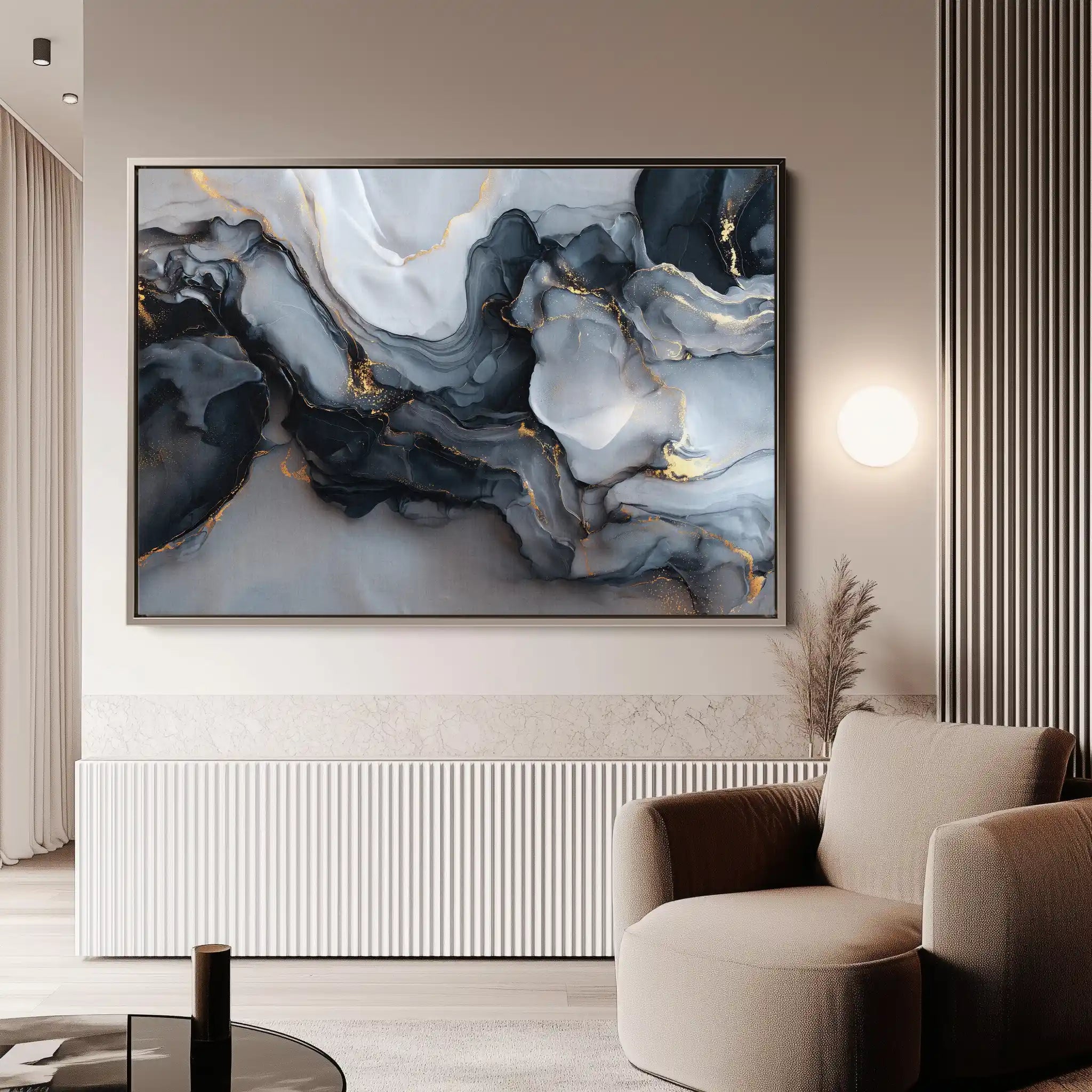 Abstract 1483 Canvas Art 60 x 40 cm / Black