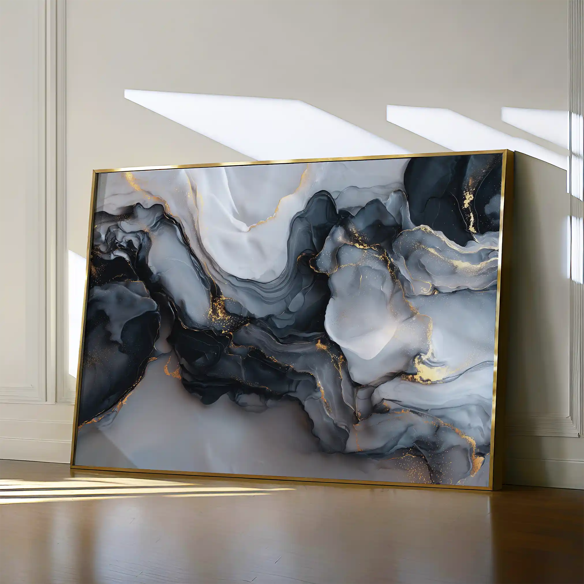 Abstract 1483 Canvas Art 60 x 40 cm / Black