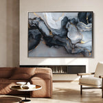 Abstract 1483 Canvas Art 60 x 40 cm / Black