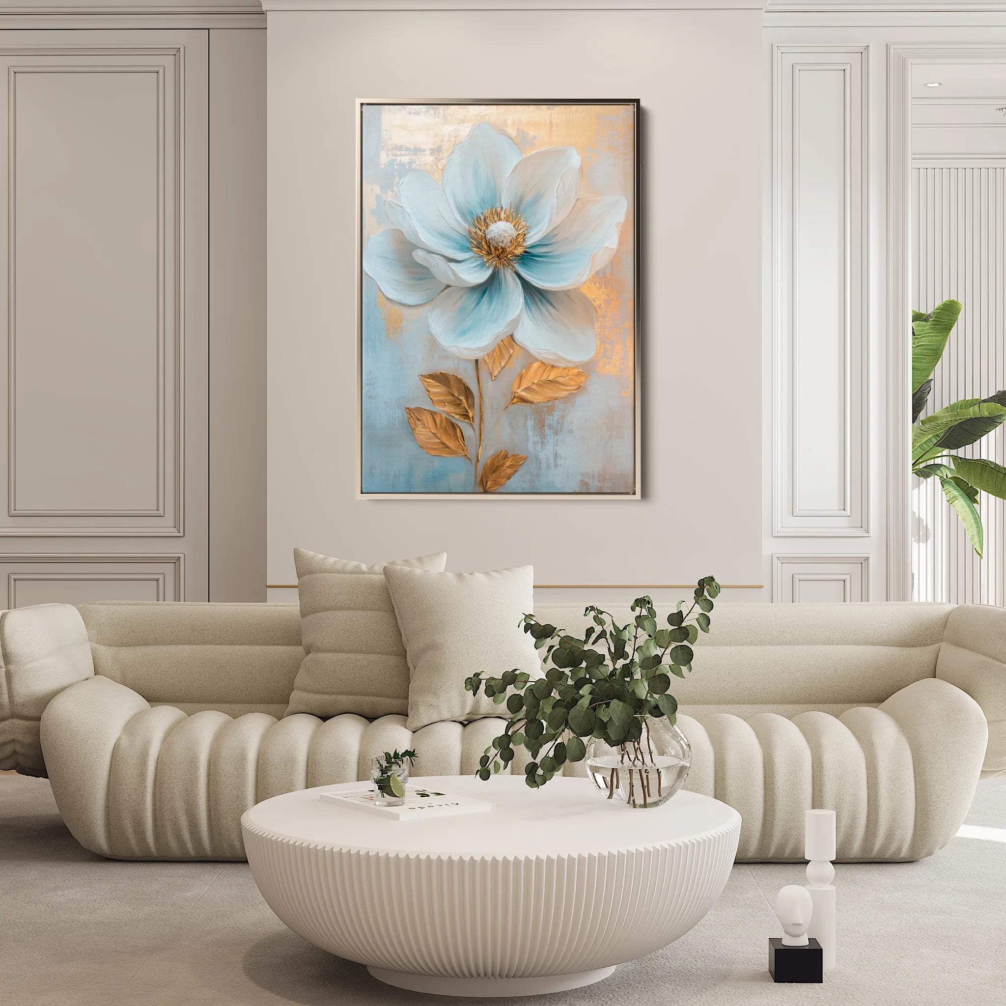 Floral 1484 Canvas Art 60 x 40 cm / Black