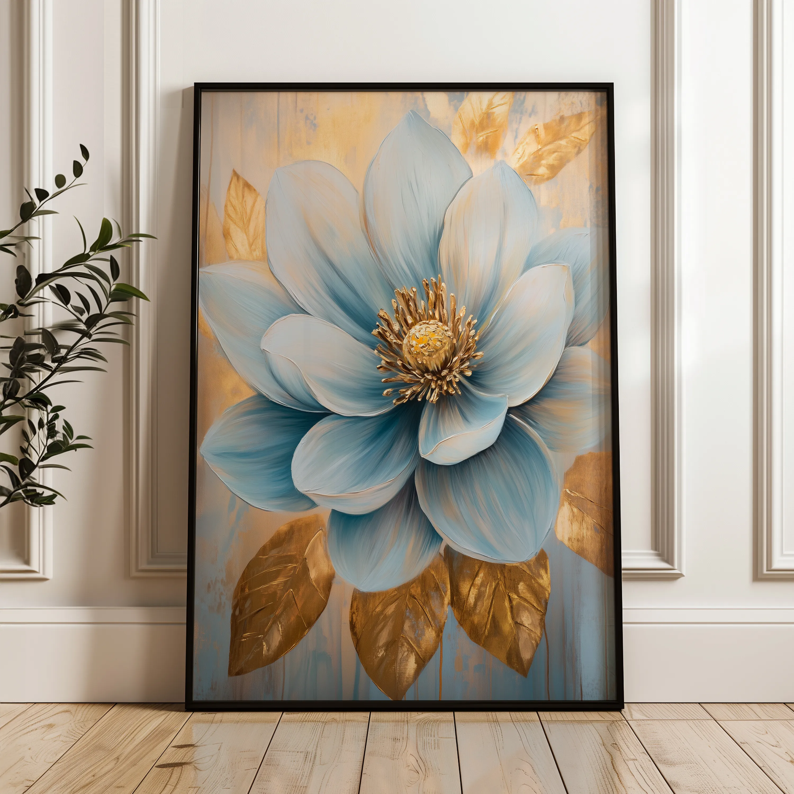 Floral 1485 Canvas Art 60 x 40 cm / Black
