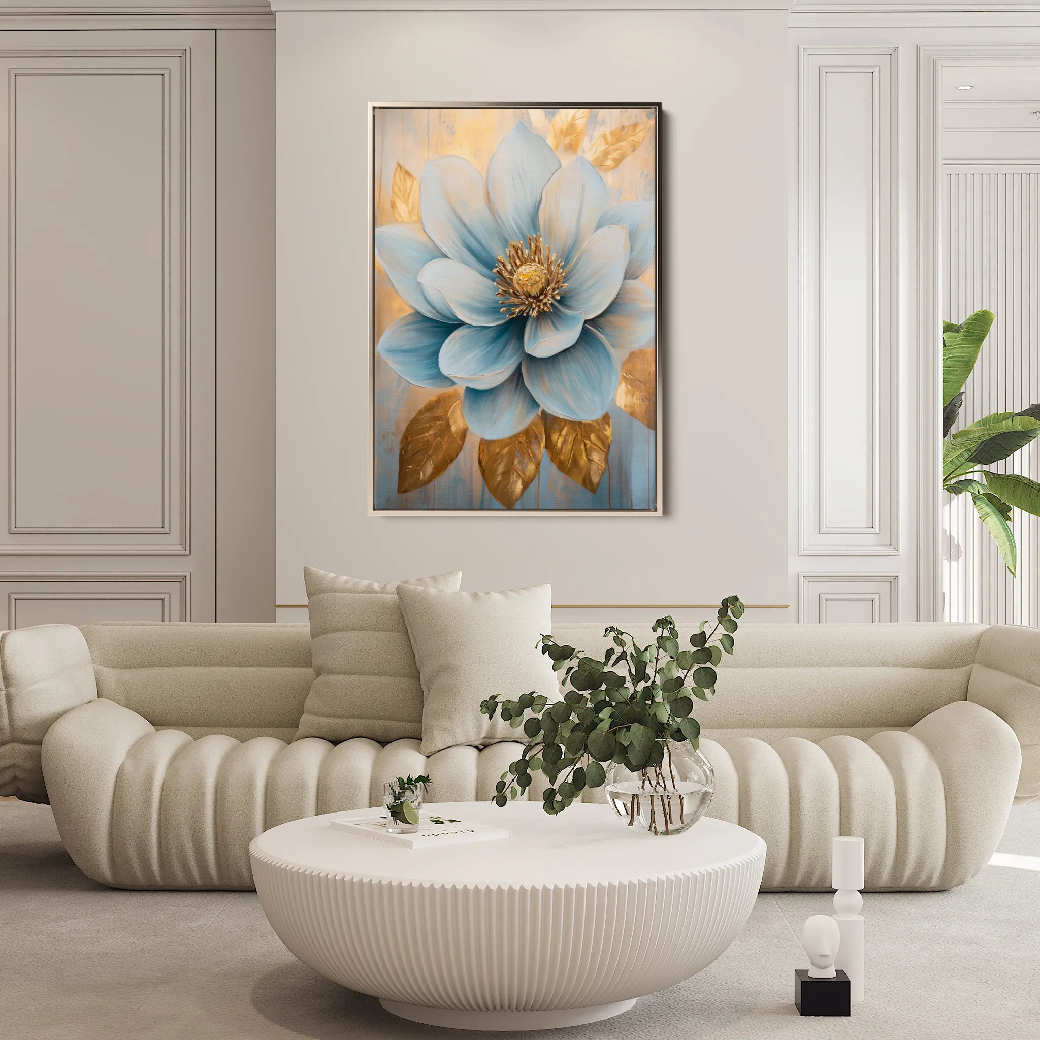 Floral 1485 Canvas Art 60 x 40 cm / Black