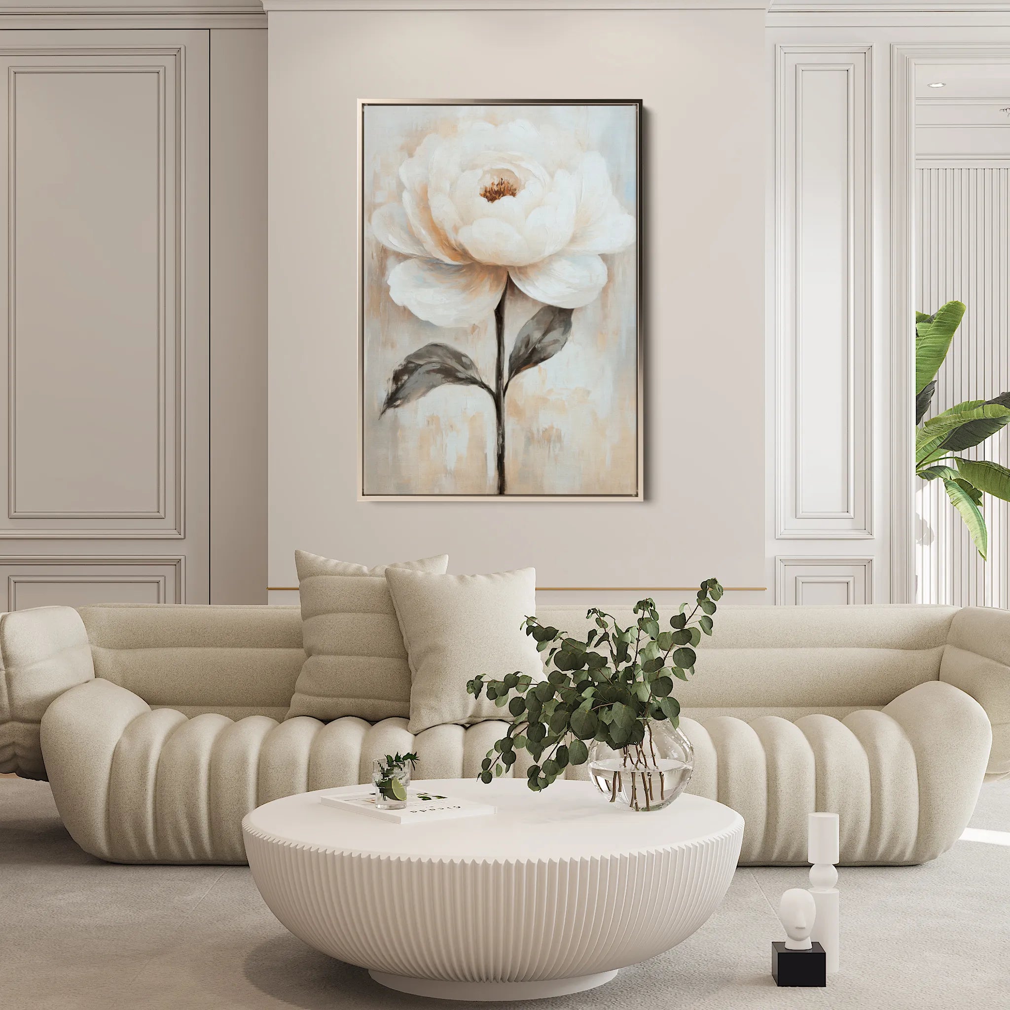 Floral 1486 Canvas Art 60 x 40 cm / Black