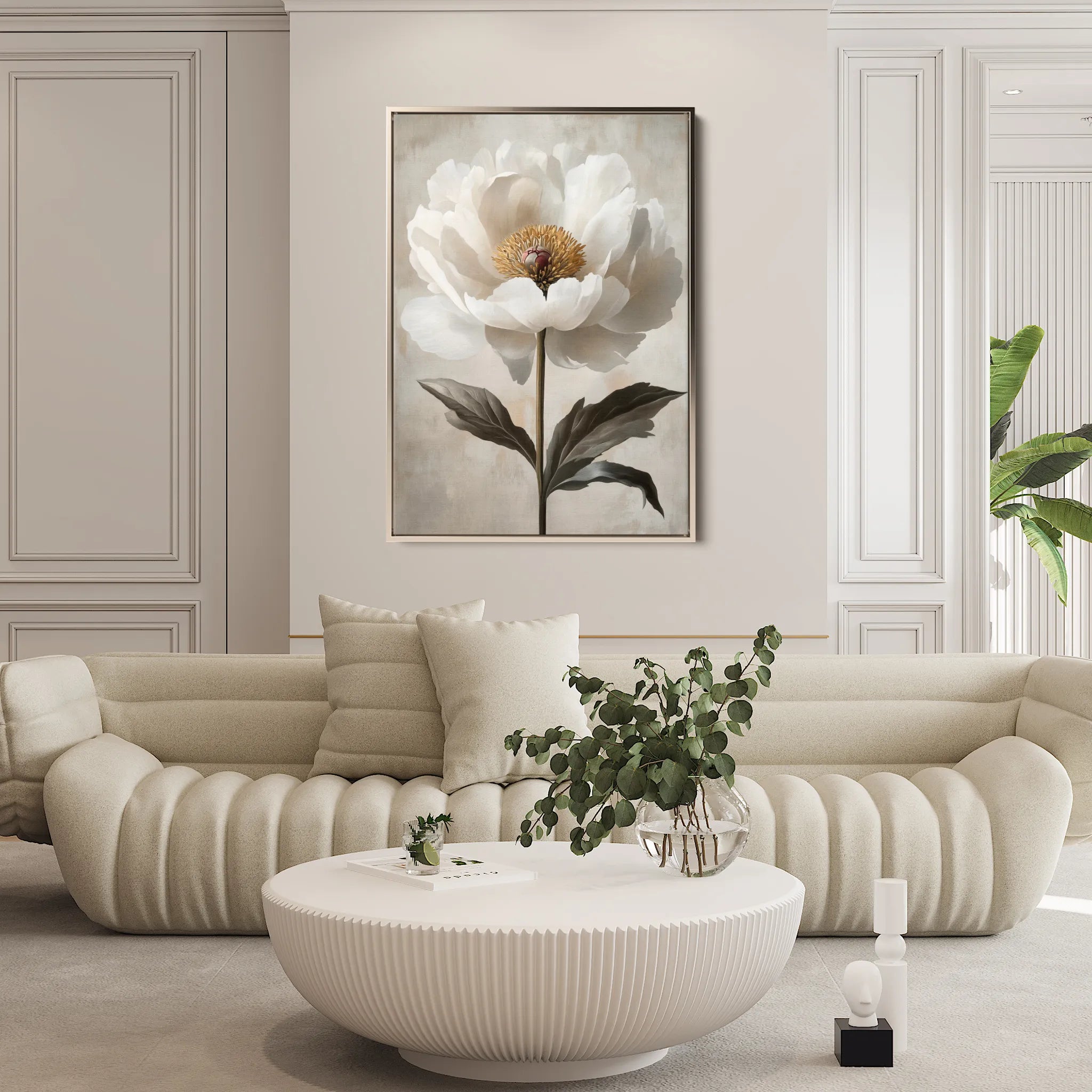 Floral 1487 Canvas Art 60 x 40 cm / Black