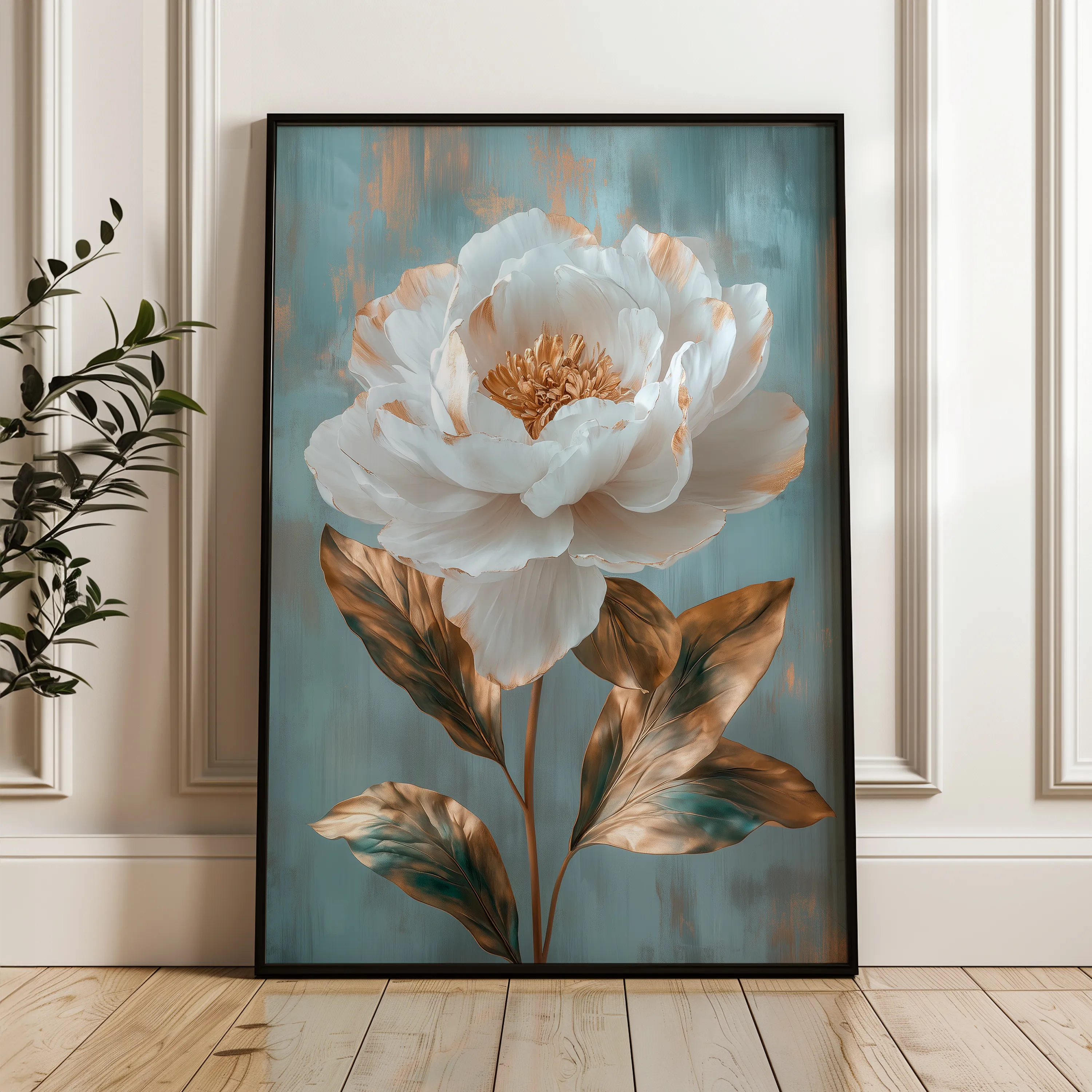 Floral 1488 Canvas Art 60 x 40 cm / Black