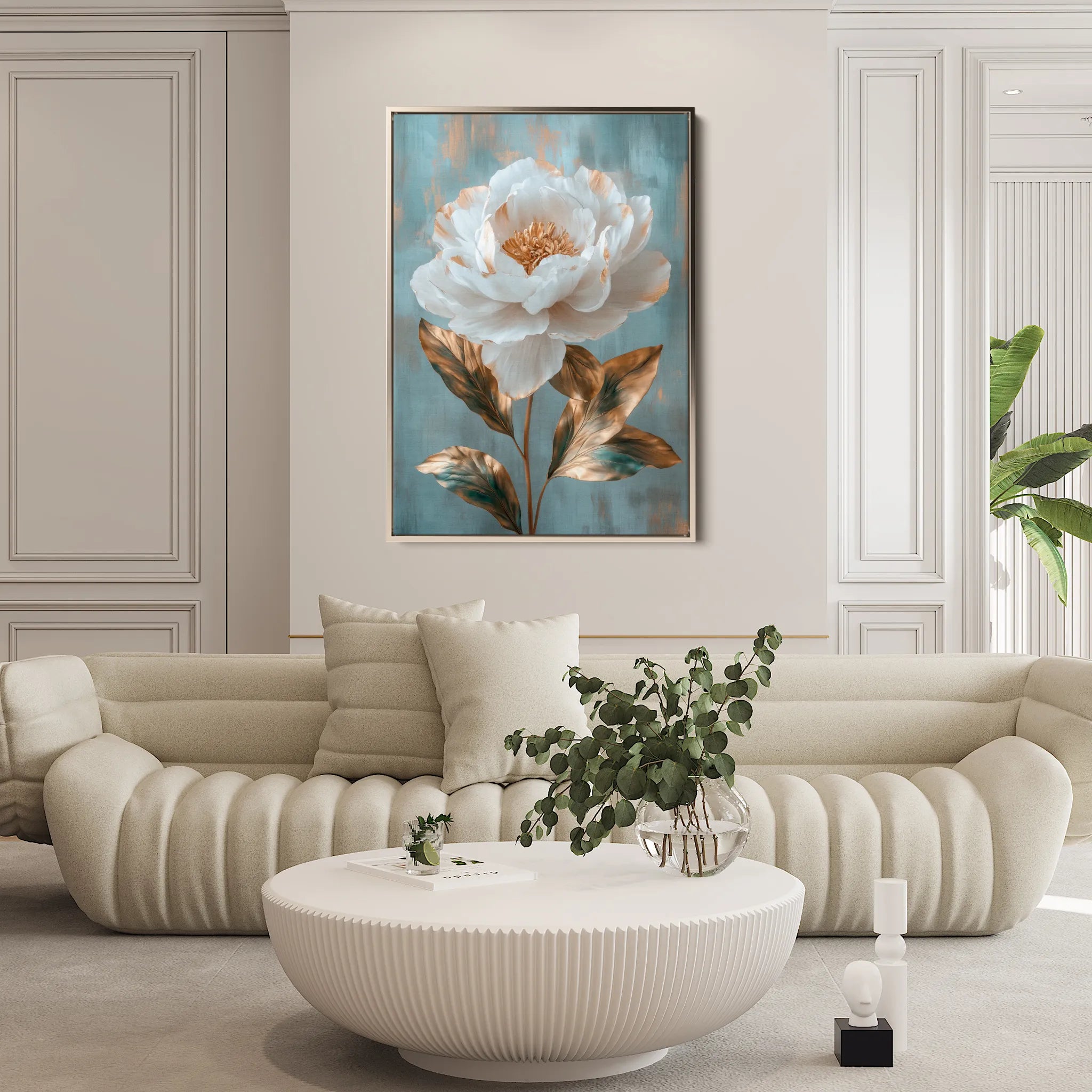 Floral 1488 Canvas Art 60 x 40 cm / Black